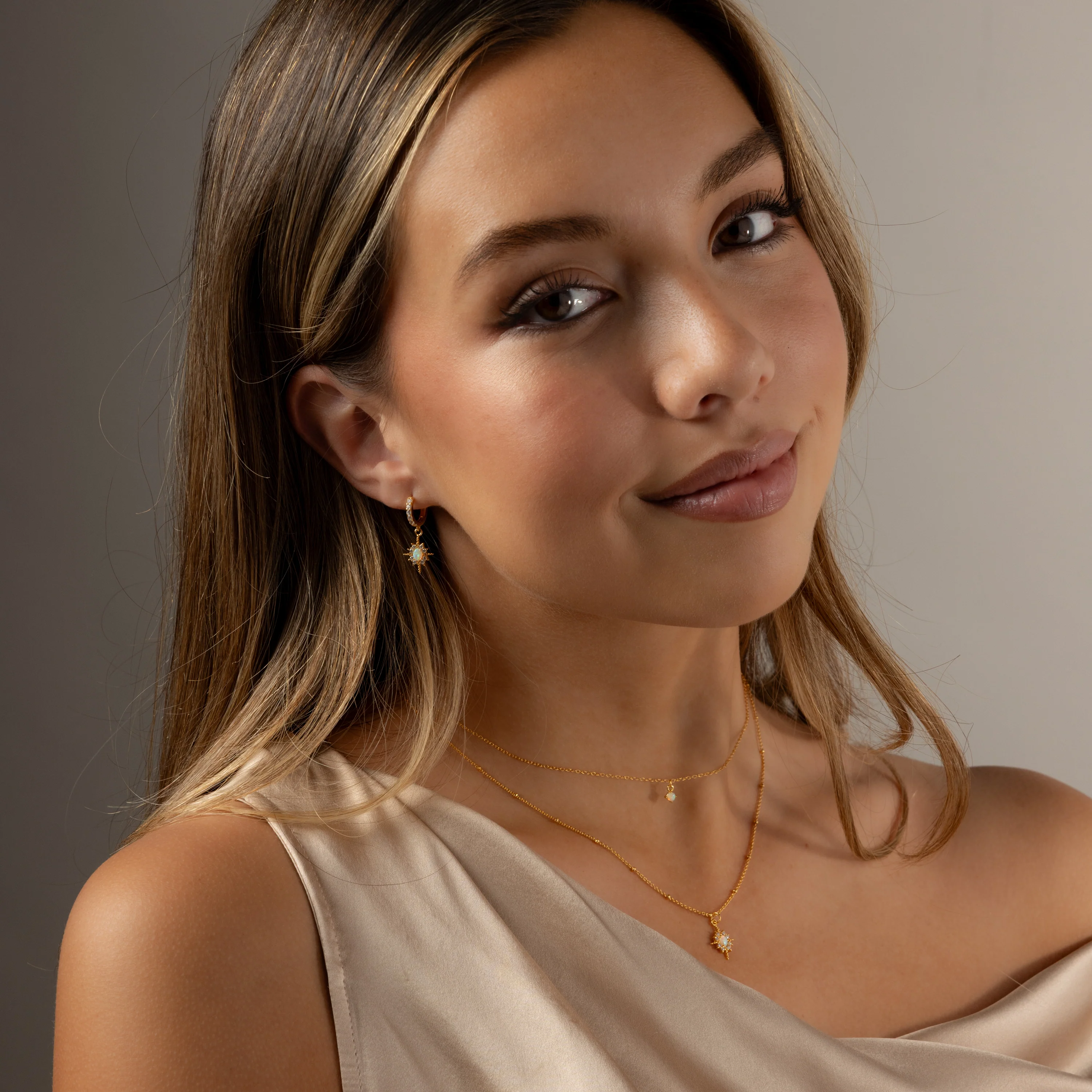 Opal Star Necklace & Earrings Set - Image 3