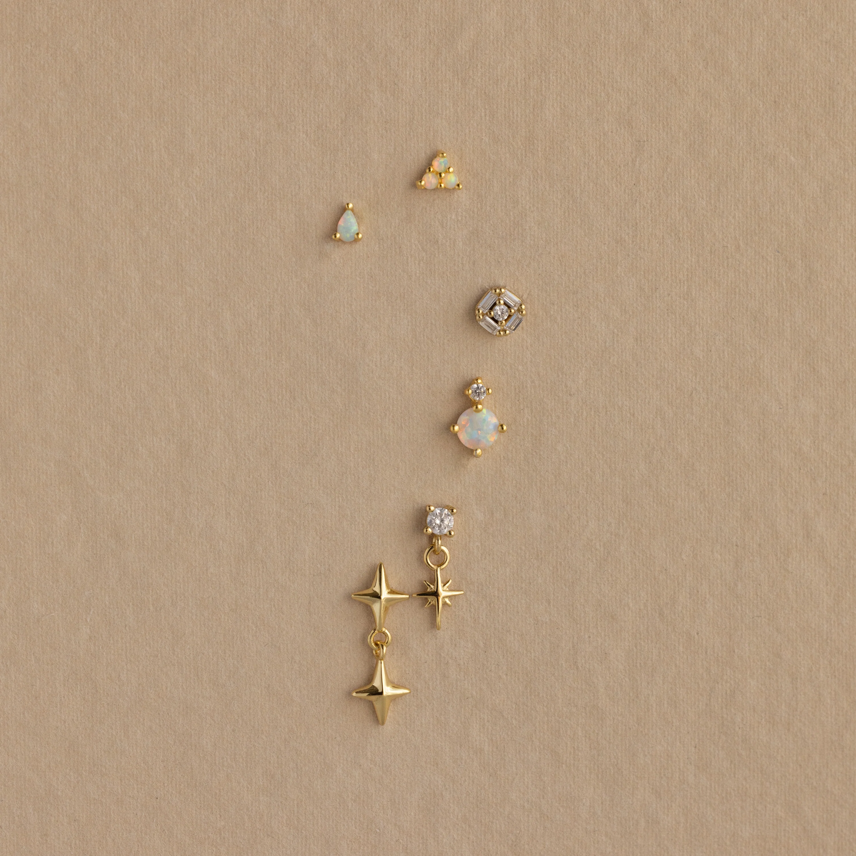 Opal Teardrop Flatback Studs in 18K Gold - Image 5