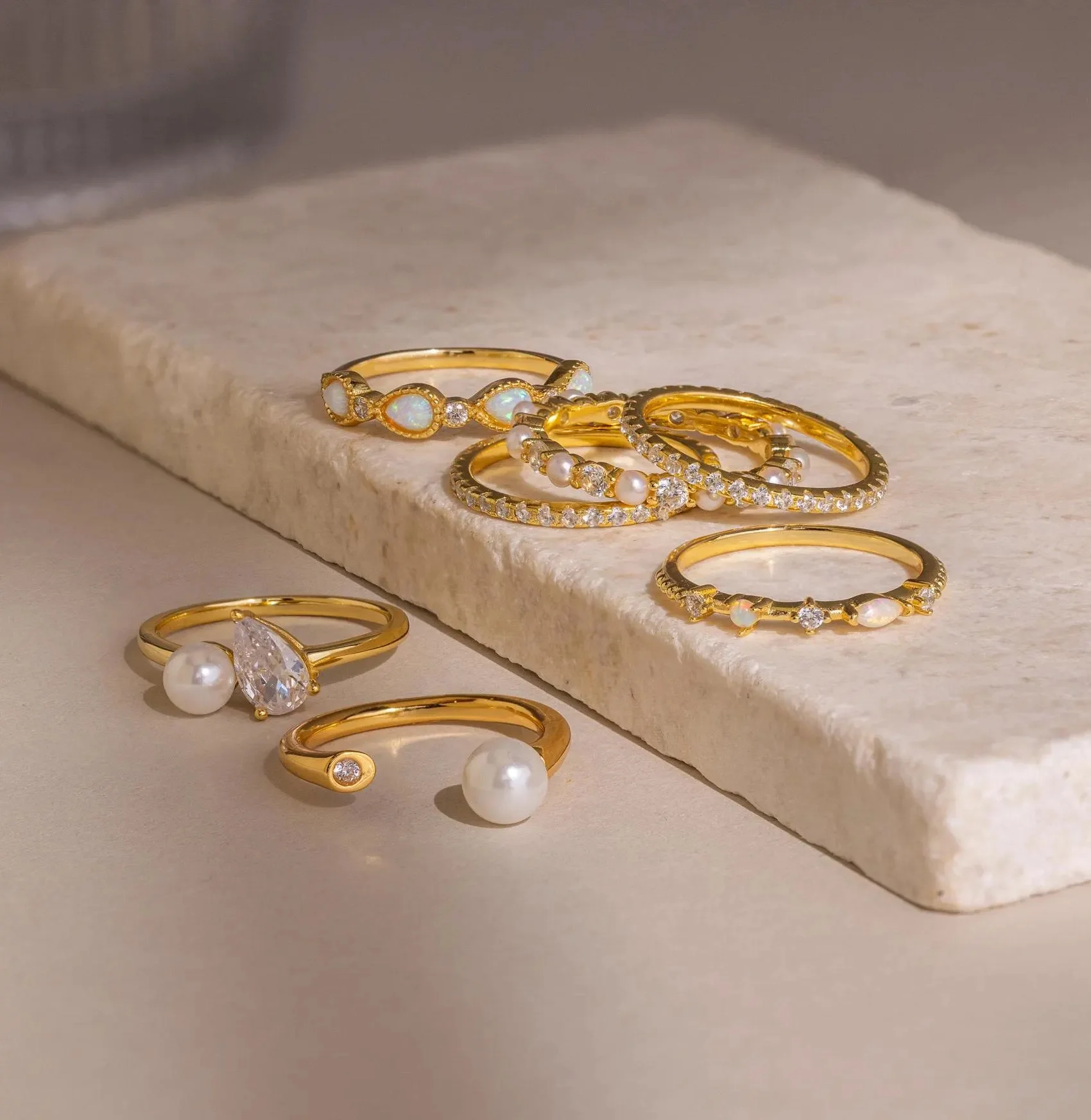 Open Pearl & Diamond Ring - Image 7