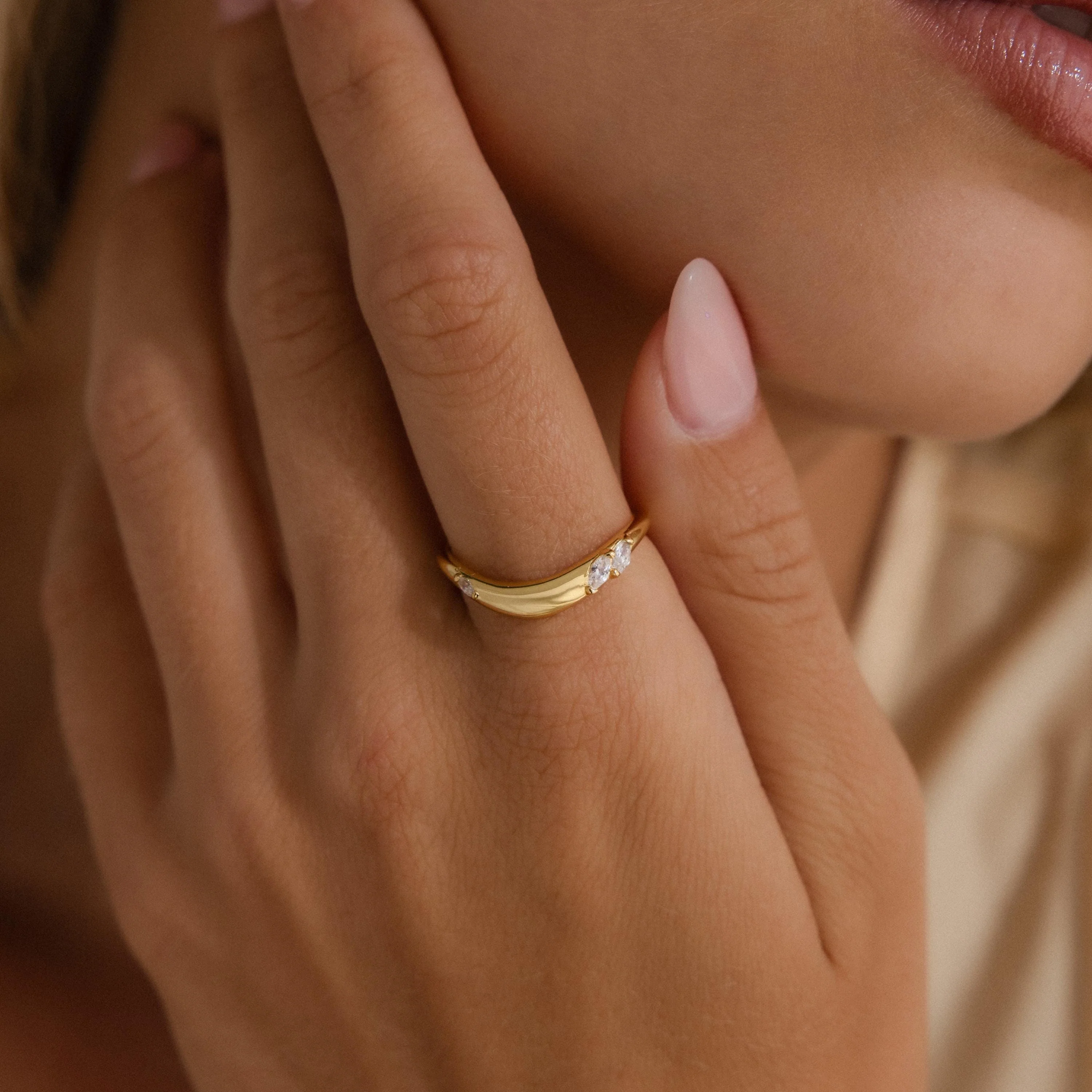 Organic Diamond Curve Ring - Image 2