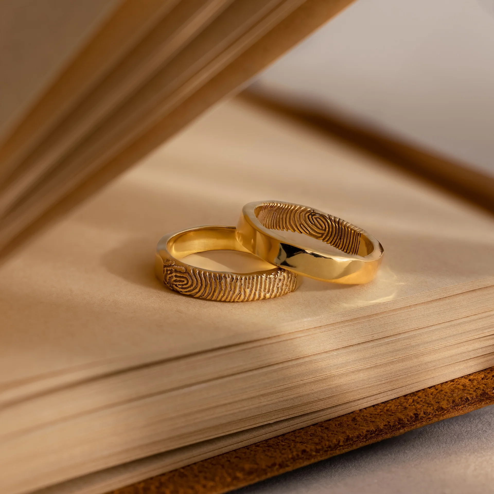 Organic Fingerprint Band in 18K Gold - Image 7