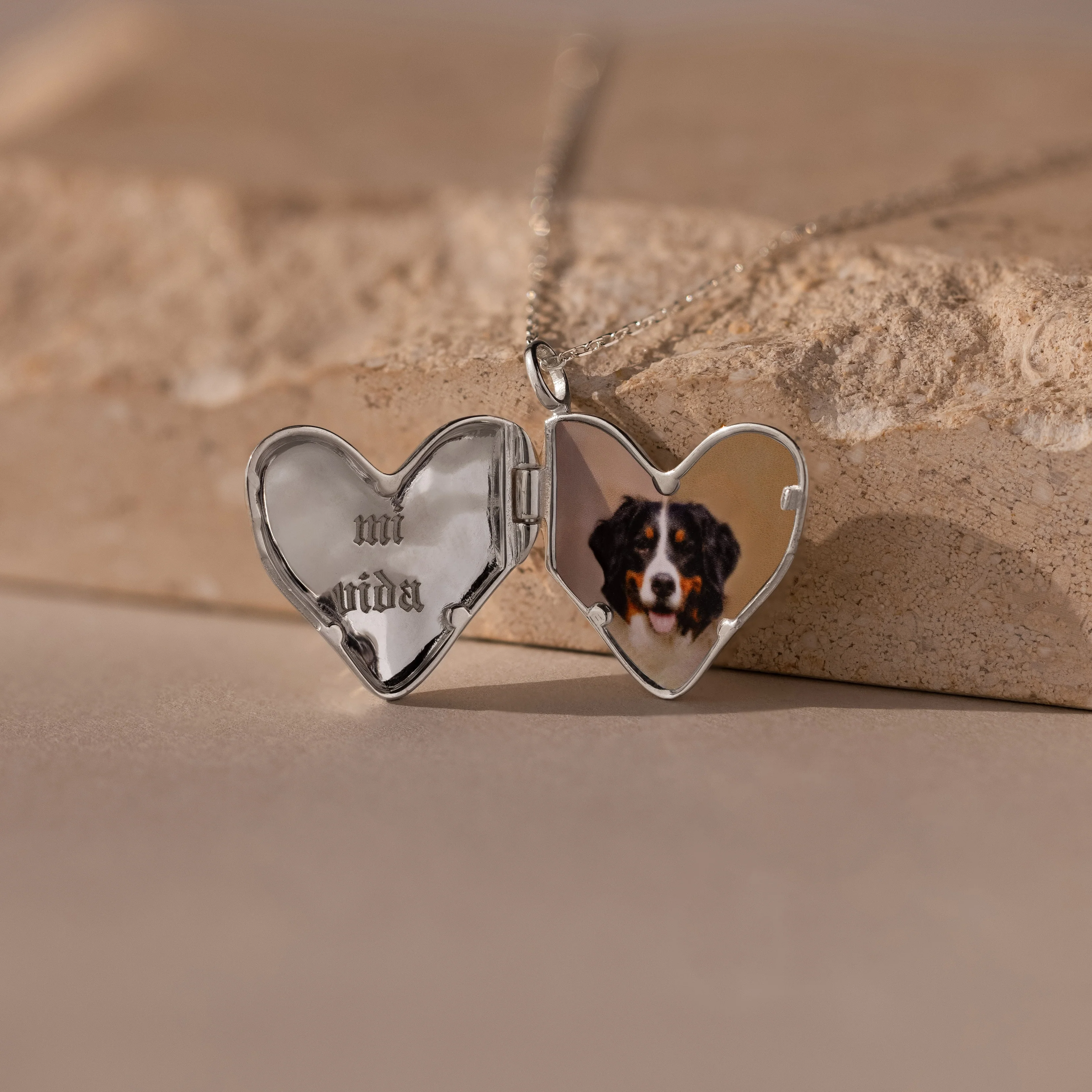 Organic Heart Locket Necklace - Image 2