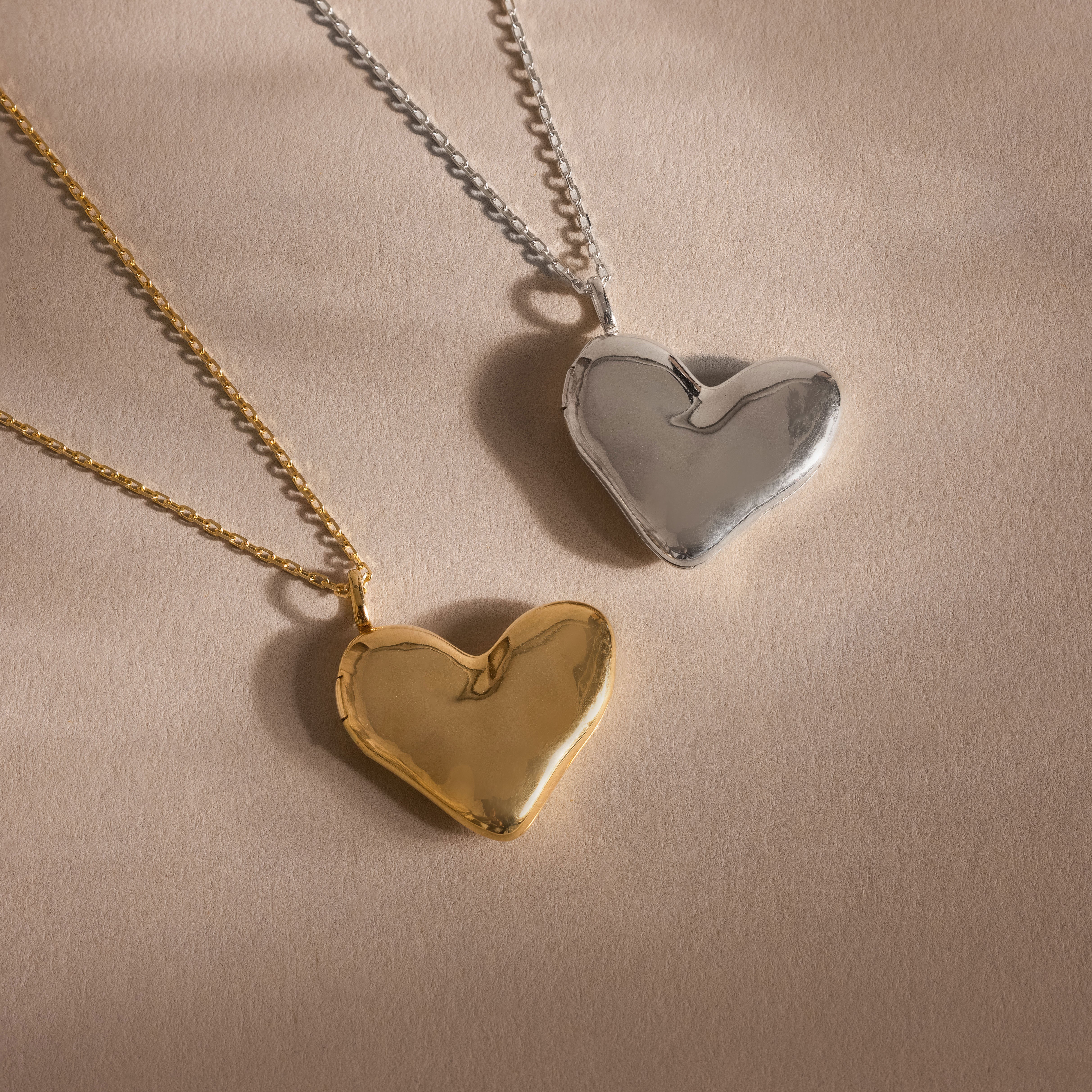 Organic Heart Locket Necklace in Silver - Image 5