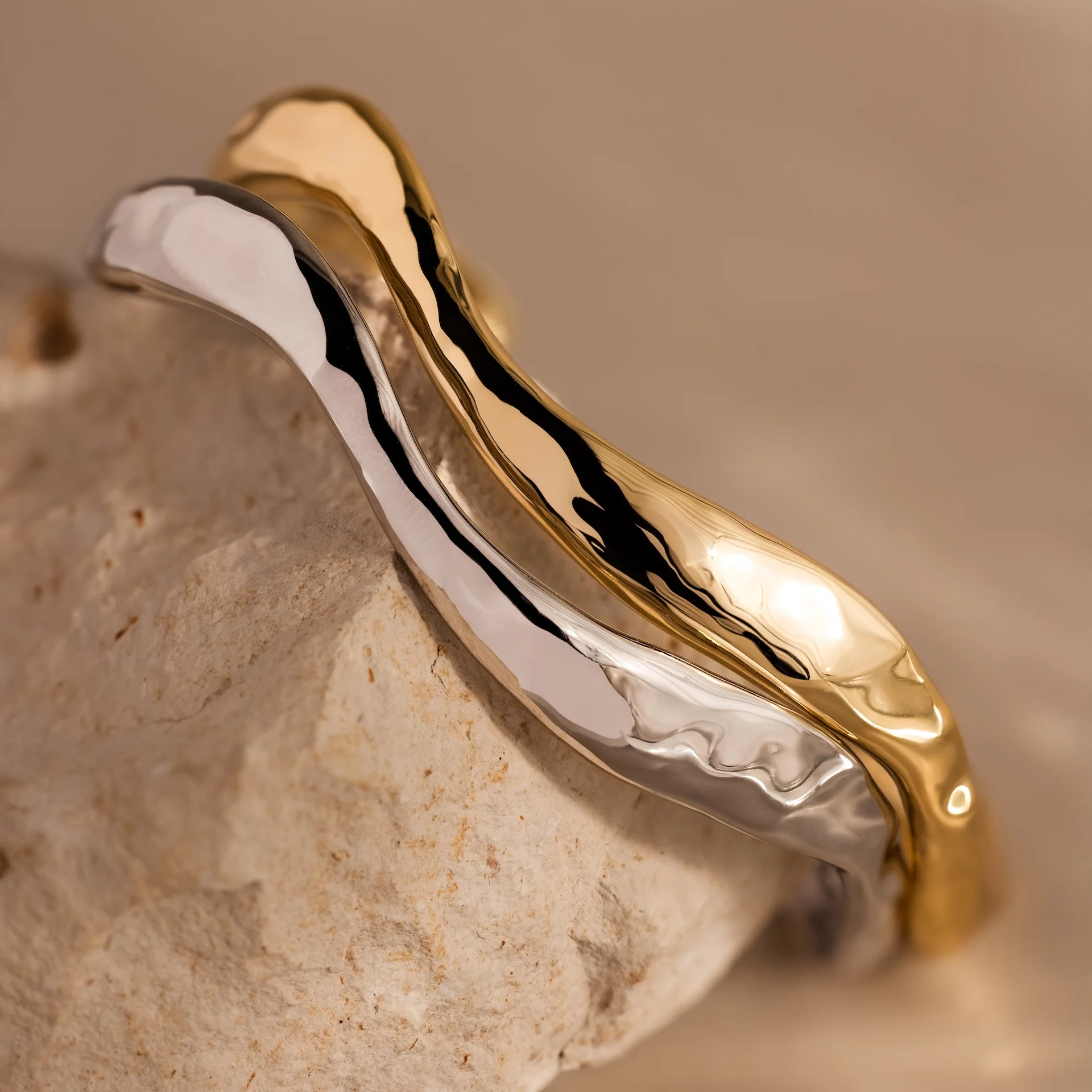 Organic Wavy Cuff Bracelet - Image 6
