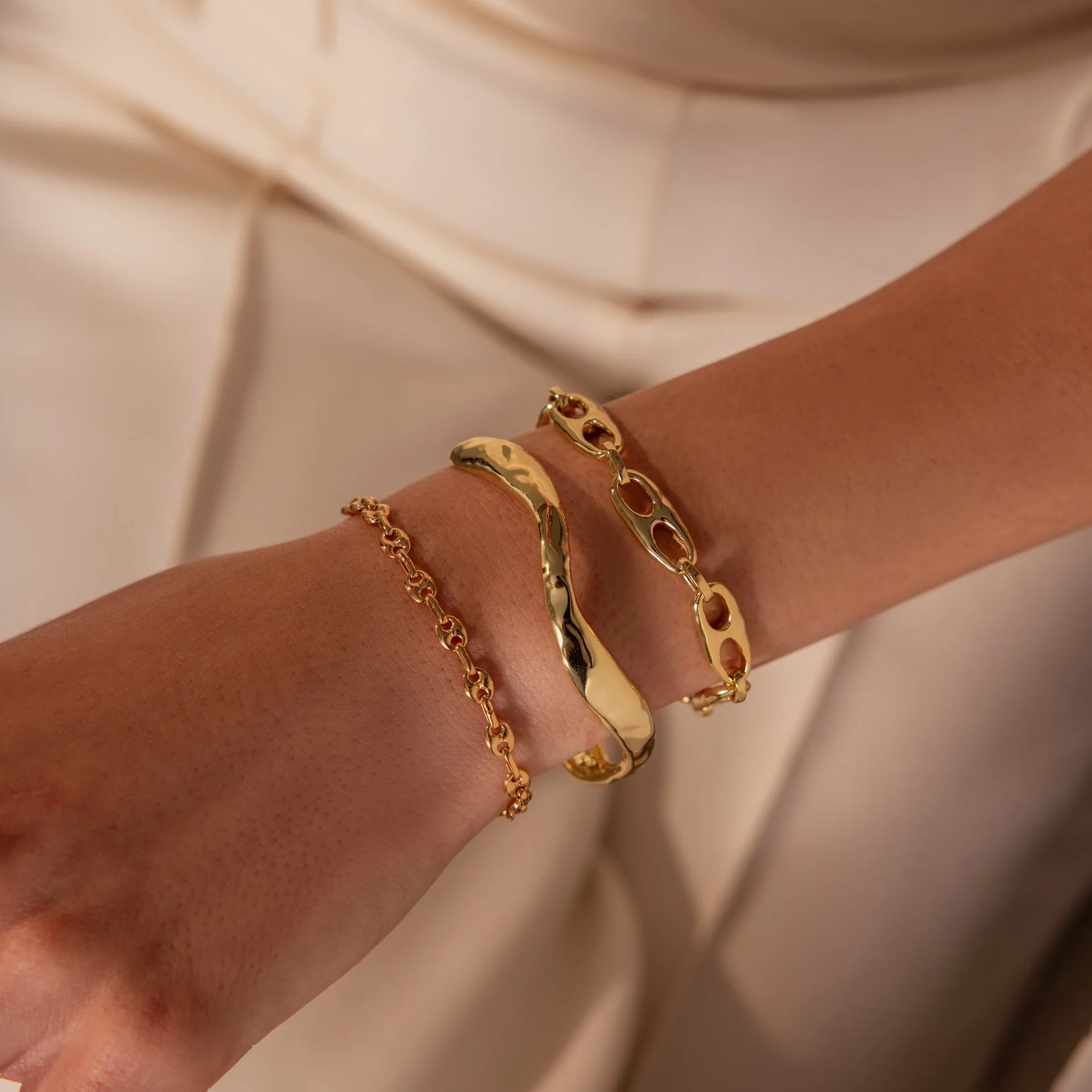 Organic Wavy Cuff Bracelet - Image 7