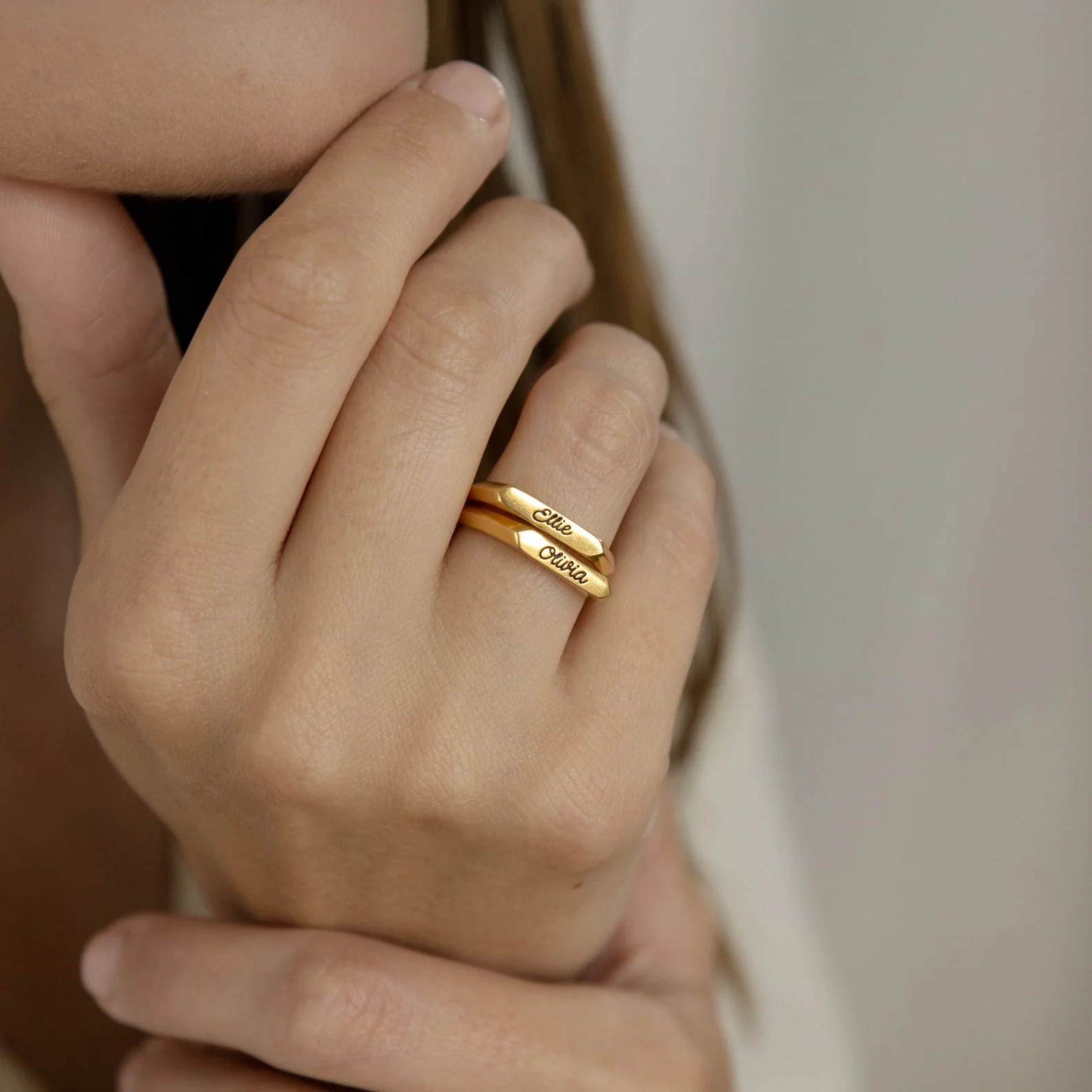 Paris Thin Name Signet Ring - Image 2