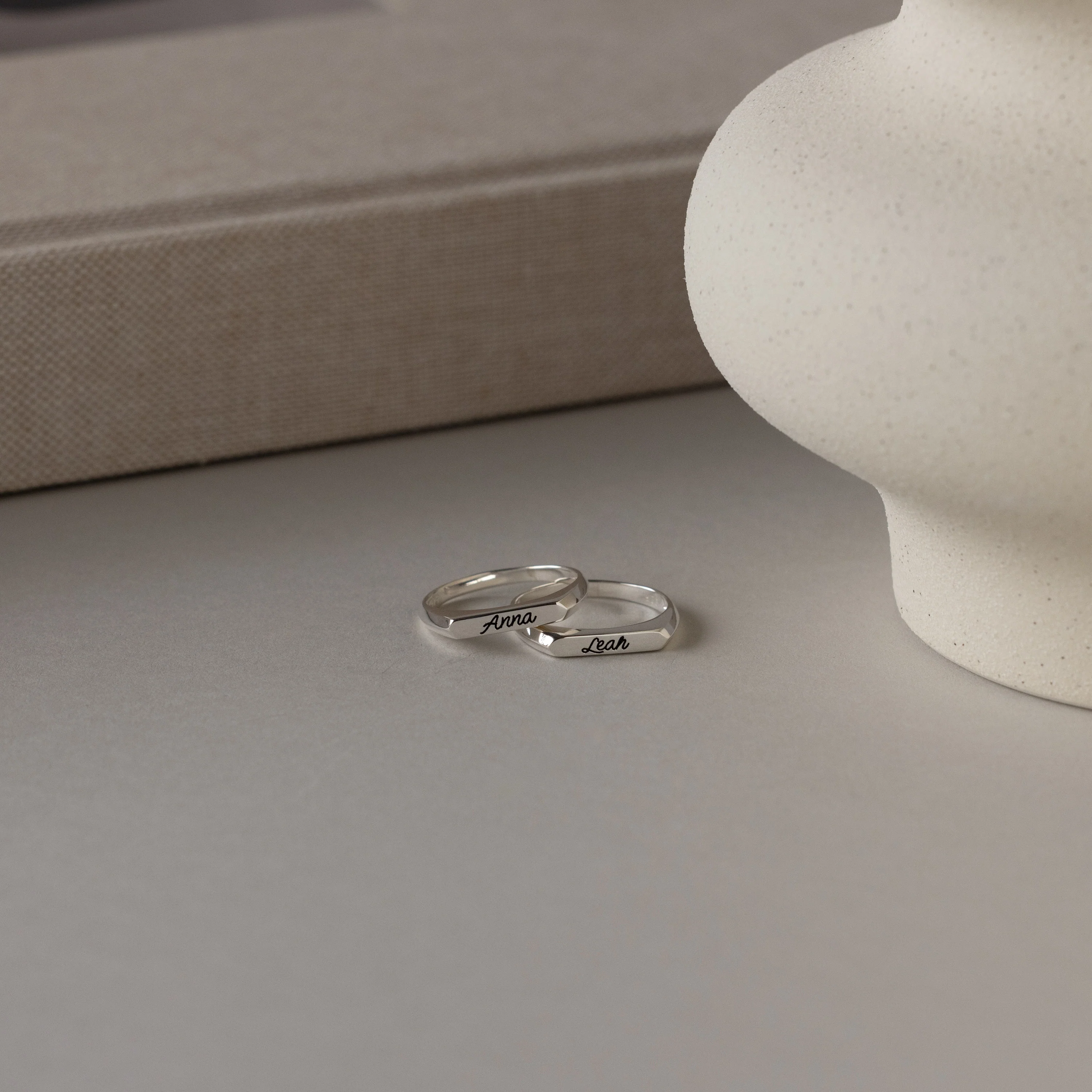 Paris Thin Name Signet Ring in Silver - Image 3