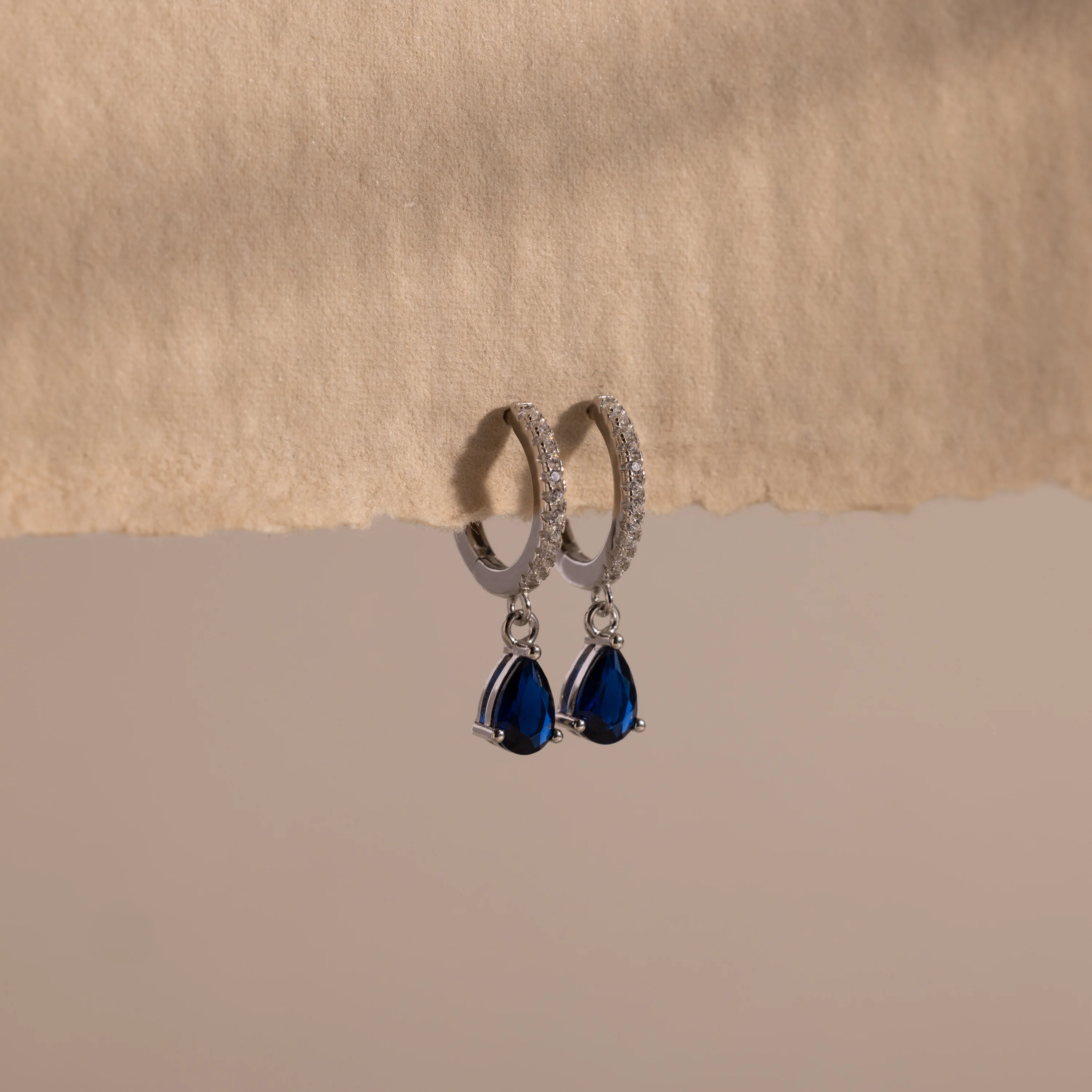 Pave Birthstone Drop Huggies - Image 5