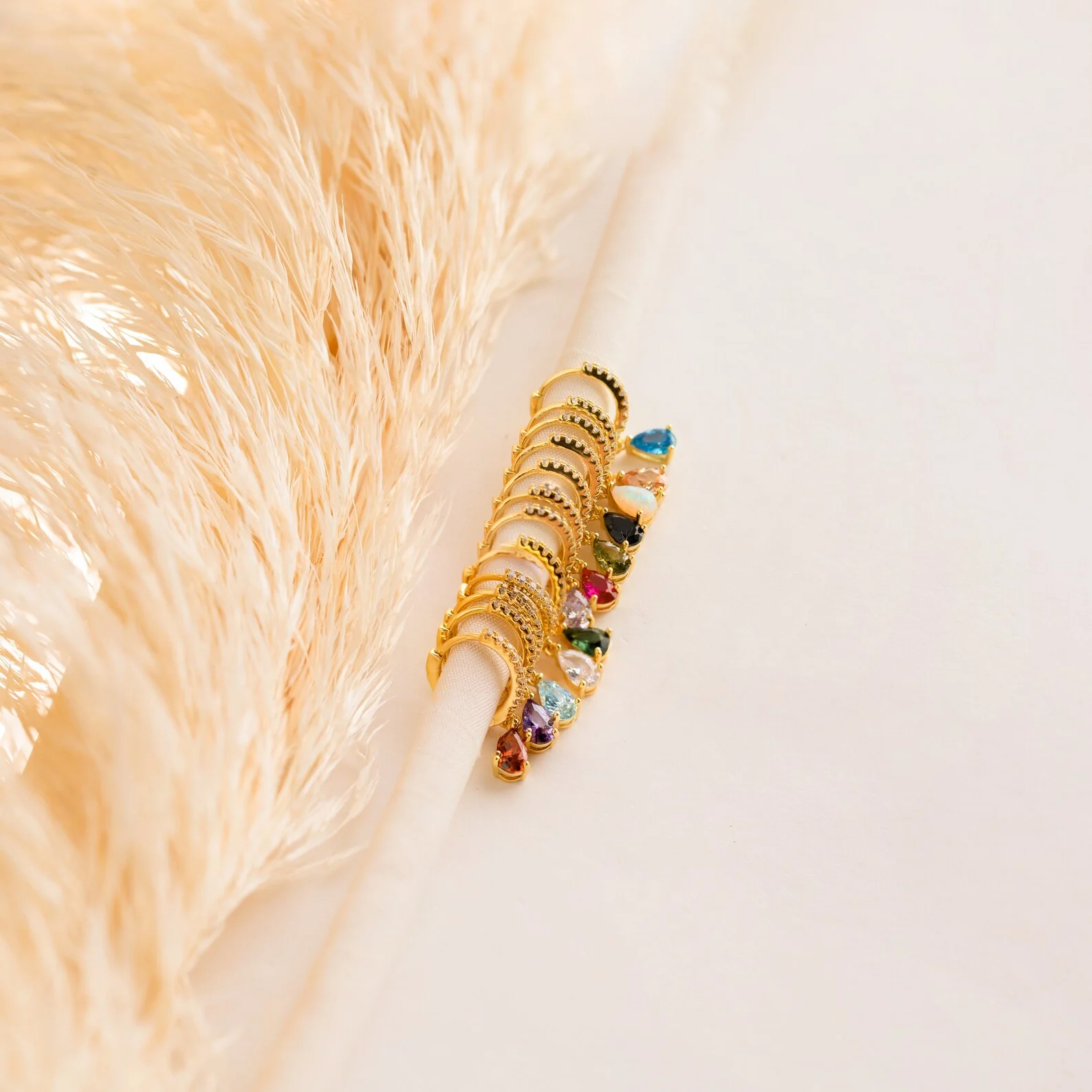 Pave Birthstone Drop Huggies - Image 6