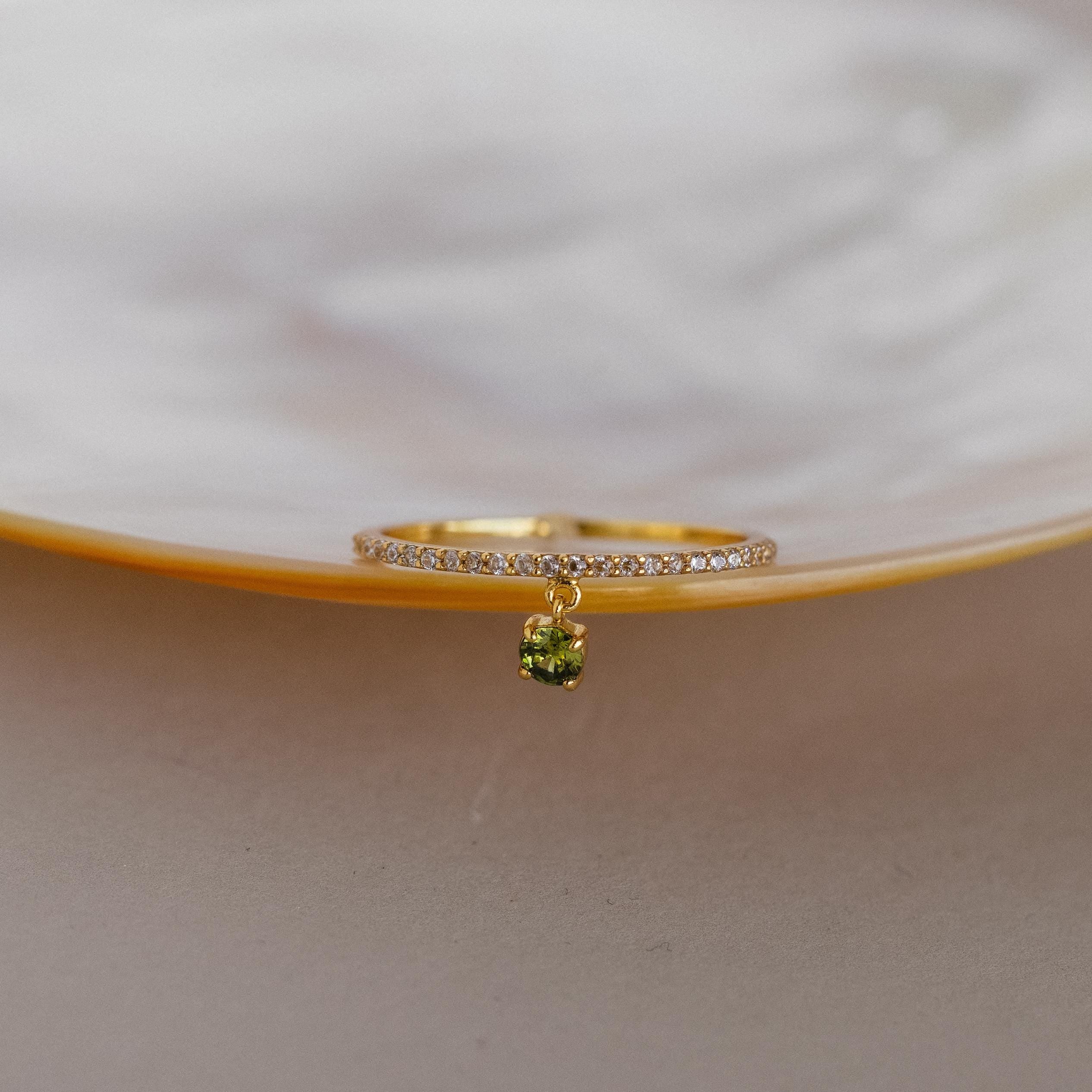 Pave Birthstone Drop Ring - Image 6