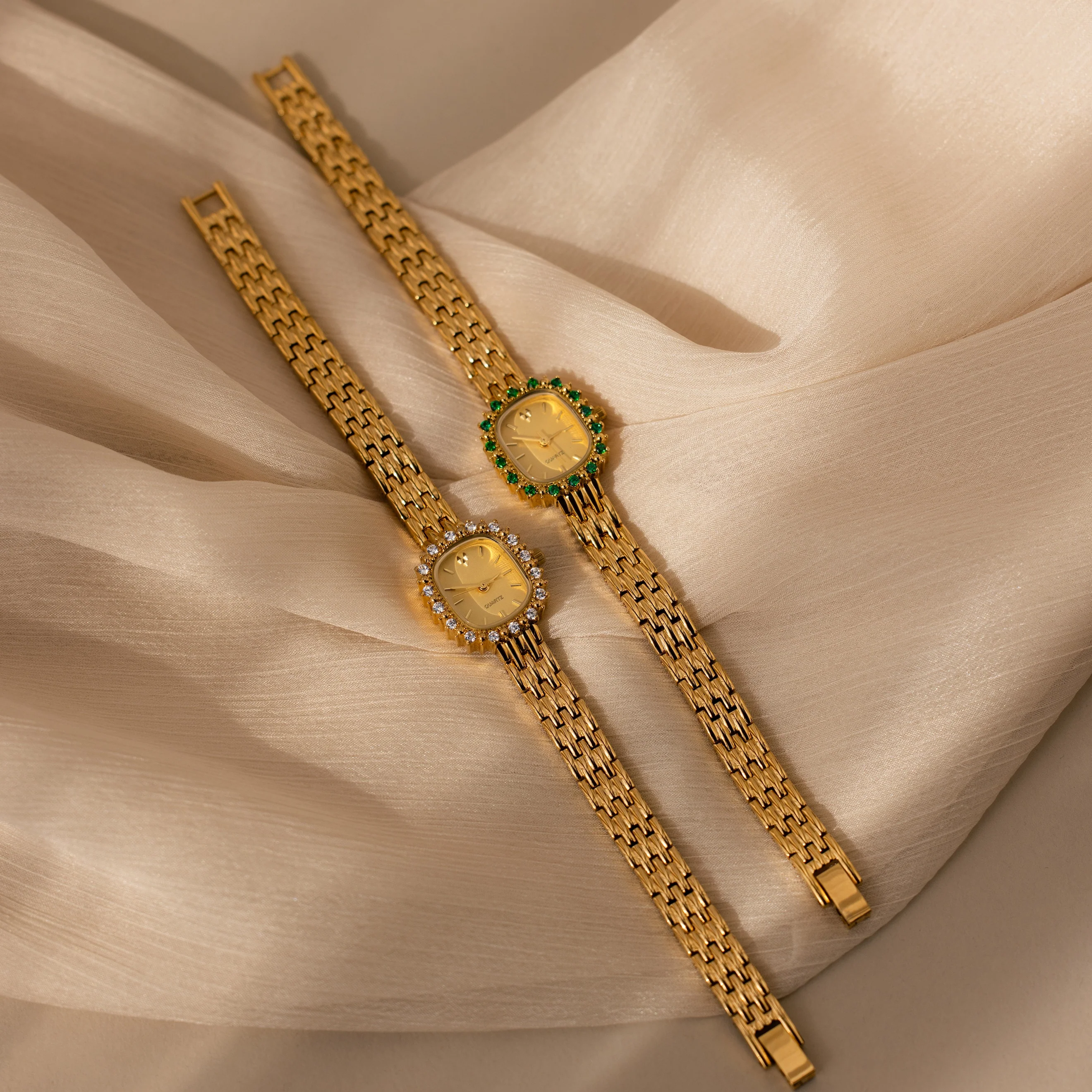 Pave Blossom Timepiece in Emerald - Image 6