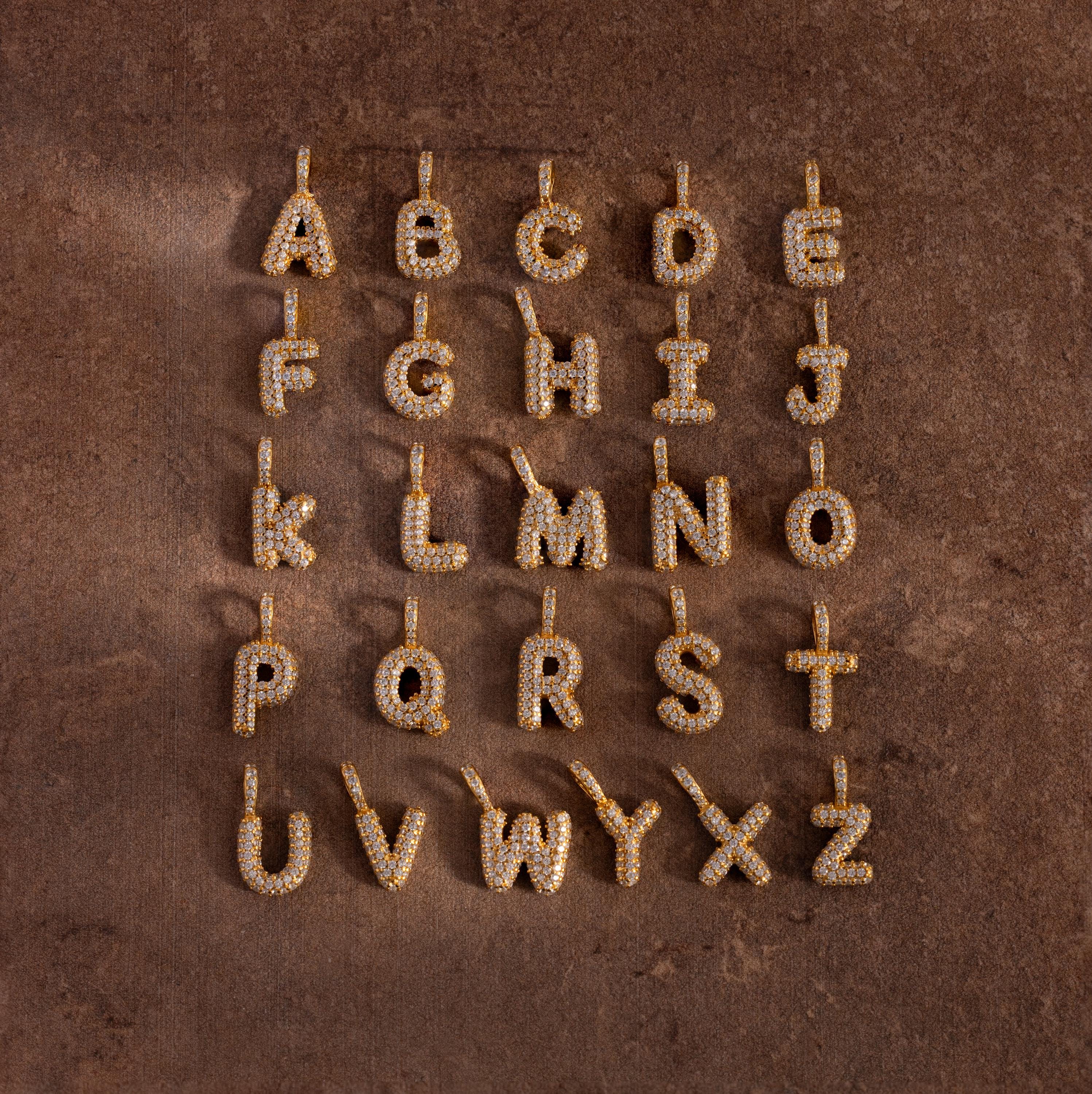 Pave Bubble Letter Charm - Image 7