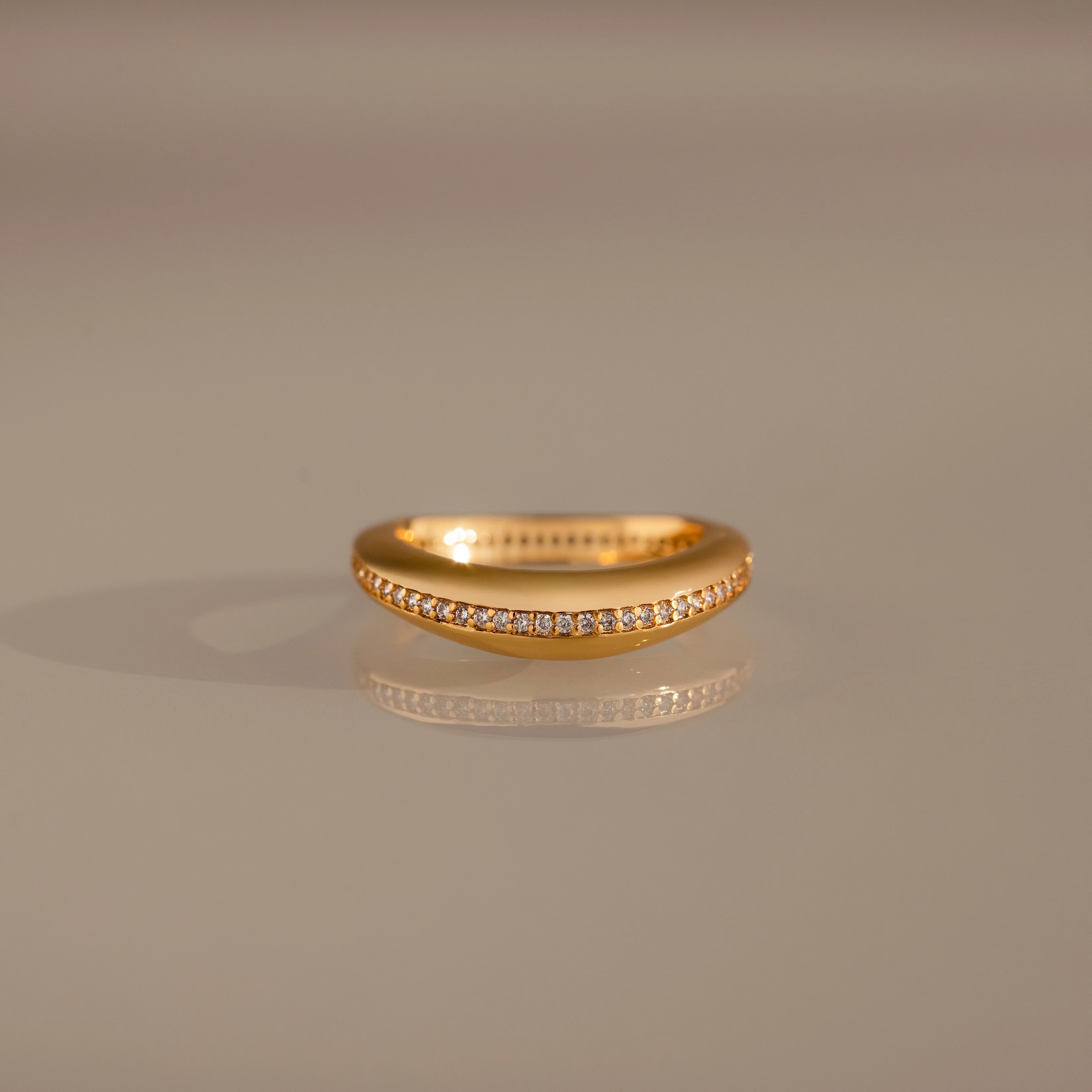 Pave Curve Dome Ring