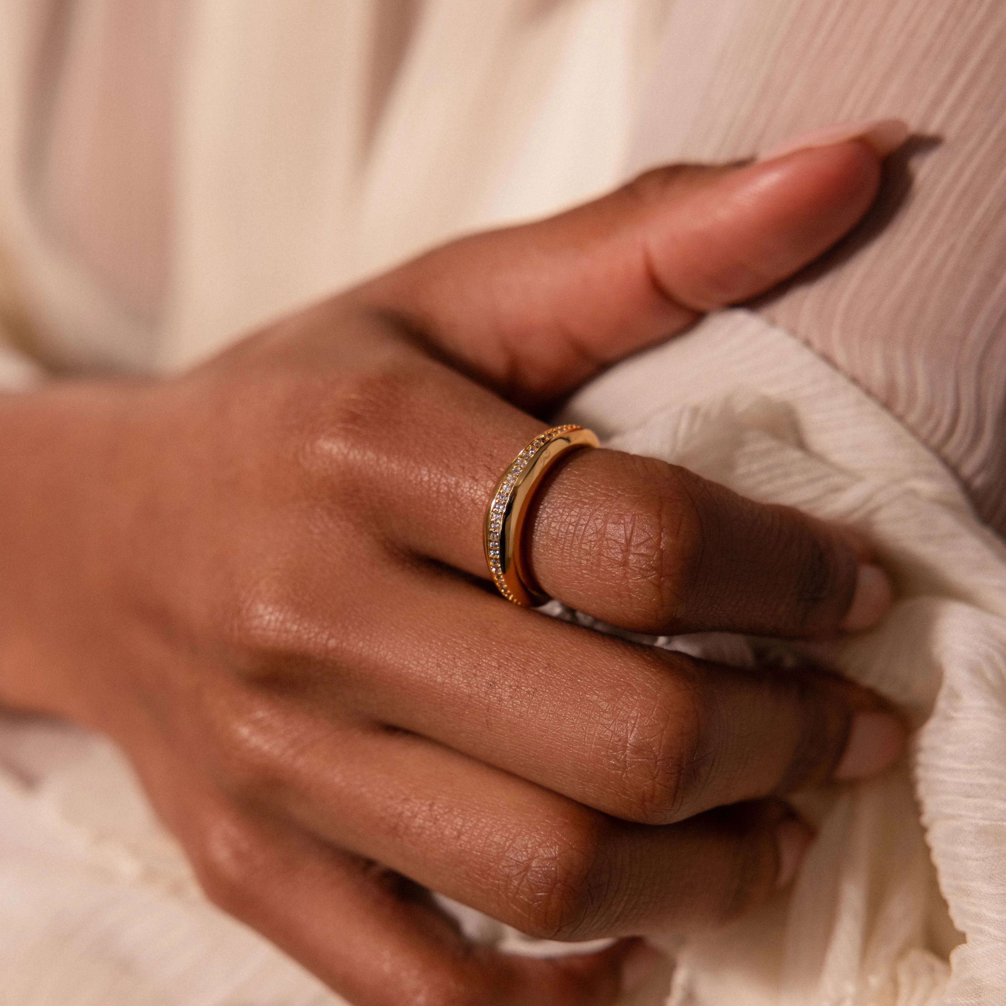 Pave Curve Dome Ring - Image 2