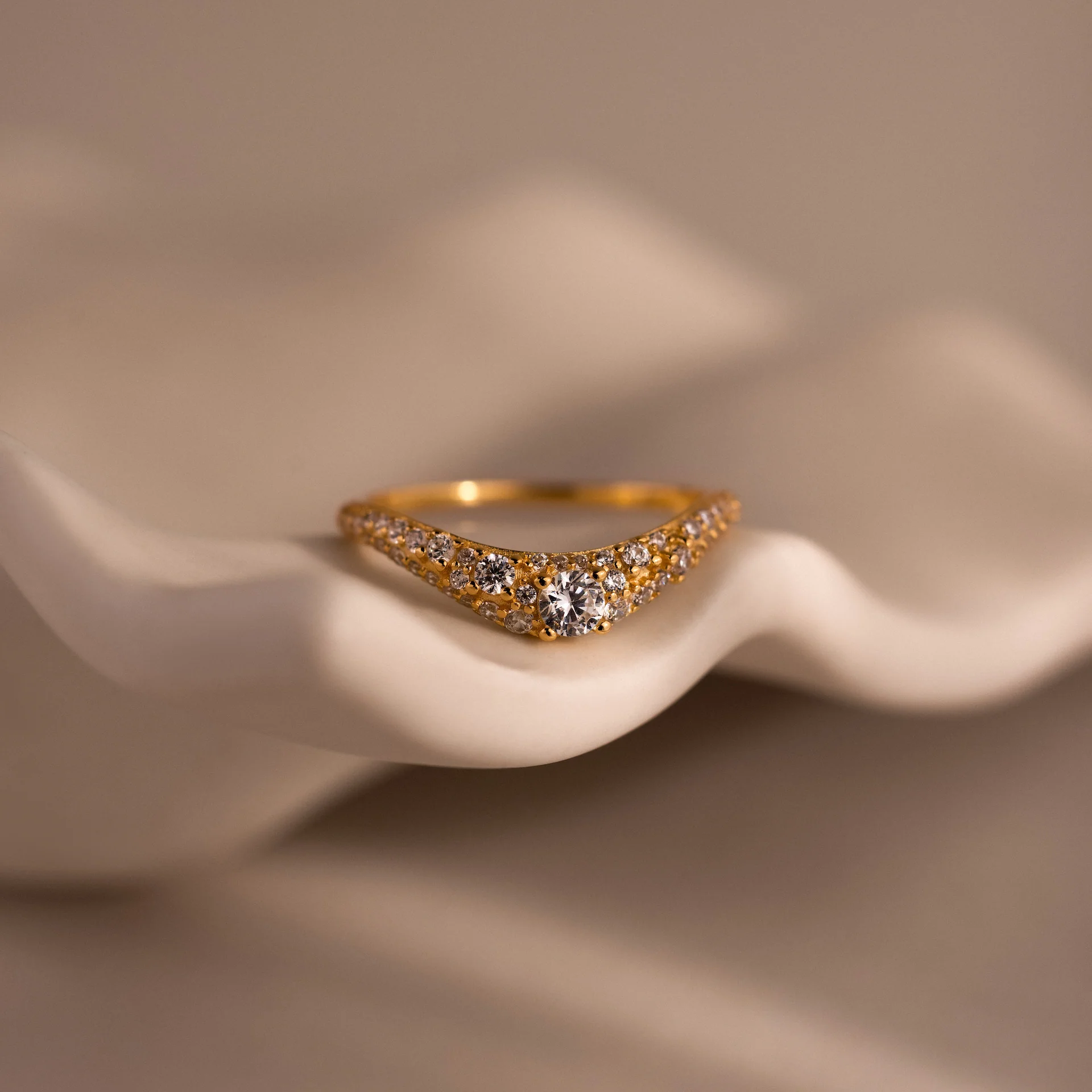 Pave Diamond Curve Ring - Image 3