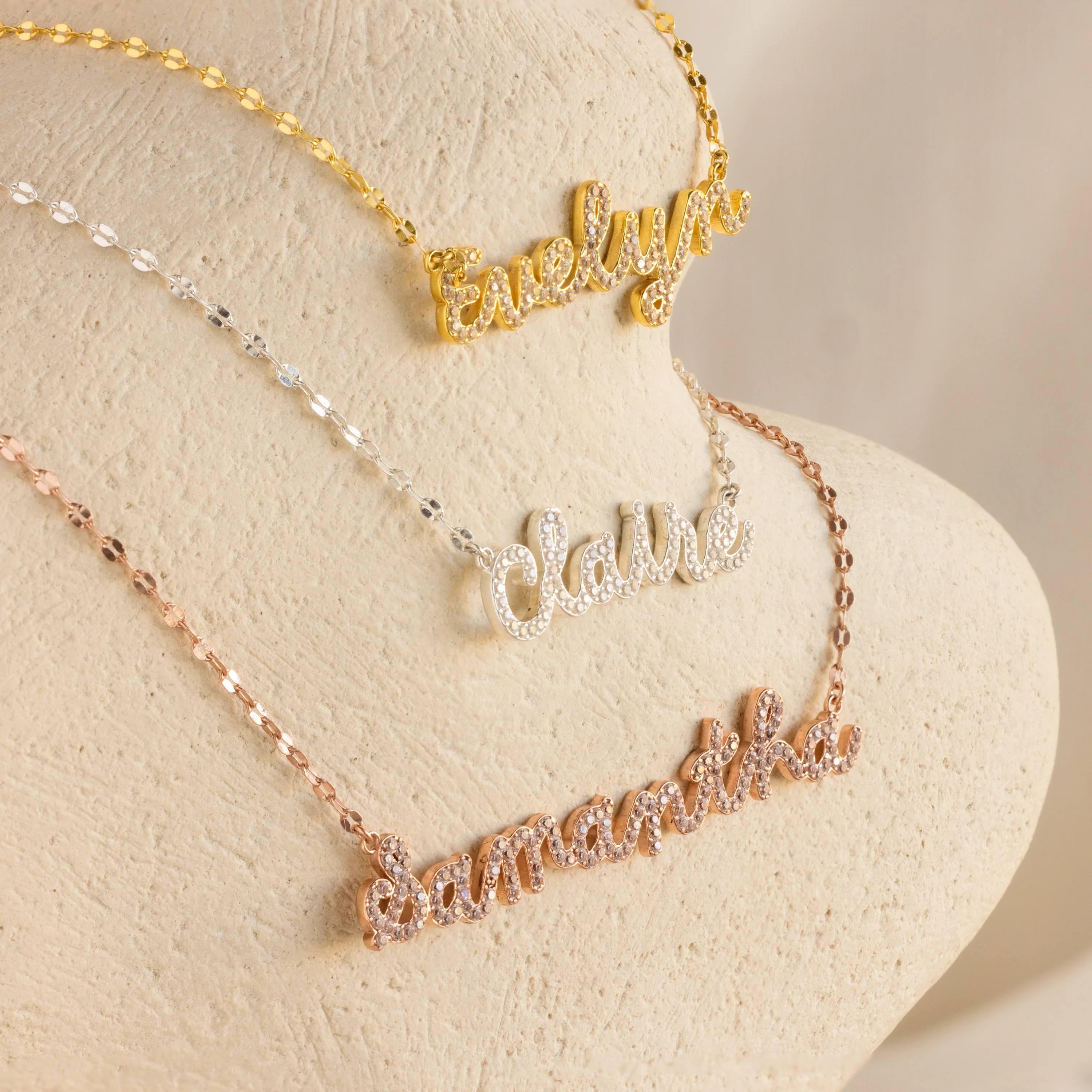Pave Dream Script Name Necklace - Image 3