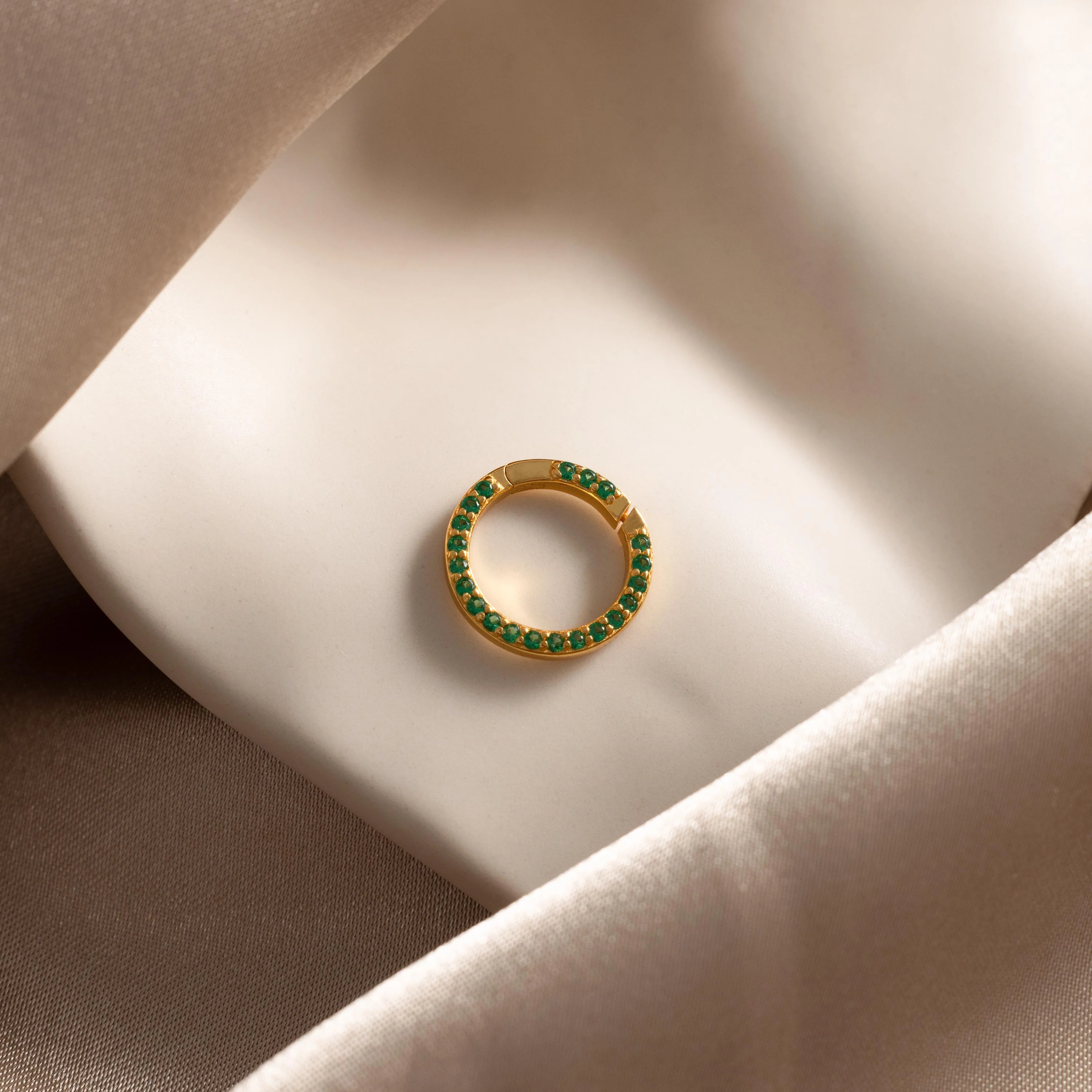 Pave Emerald Charm Clip