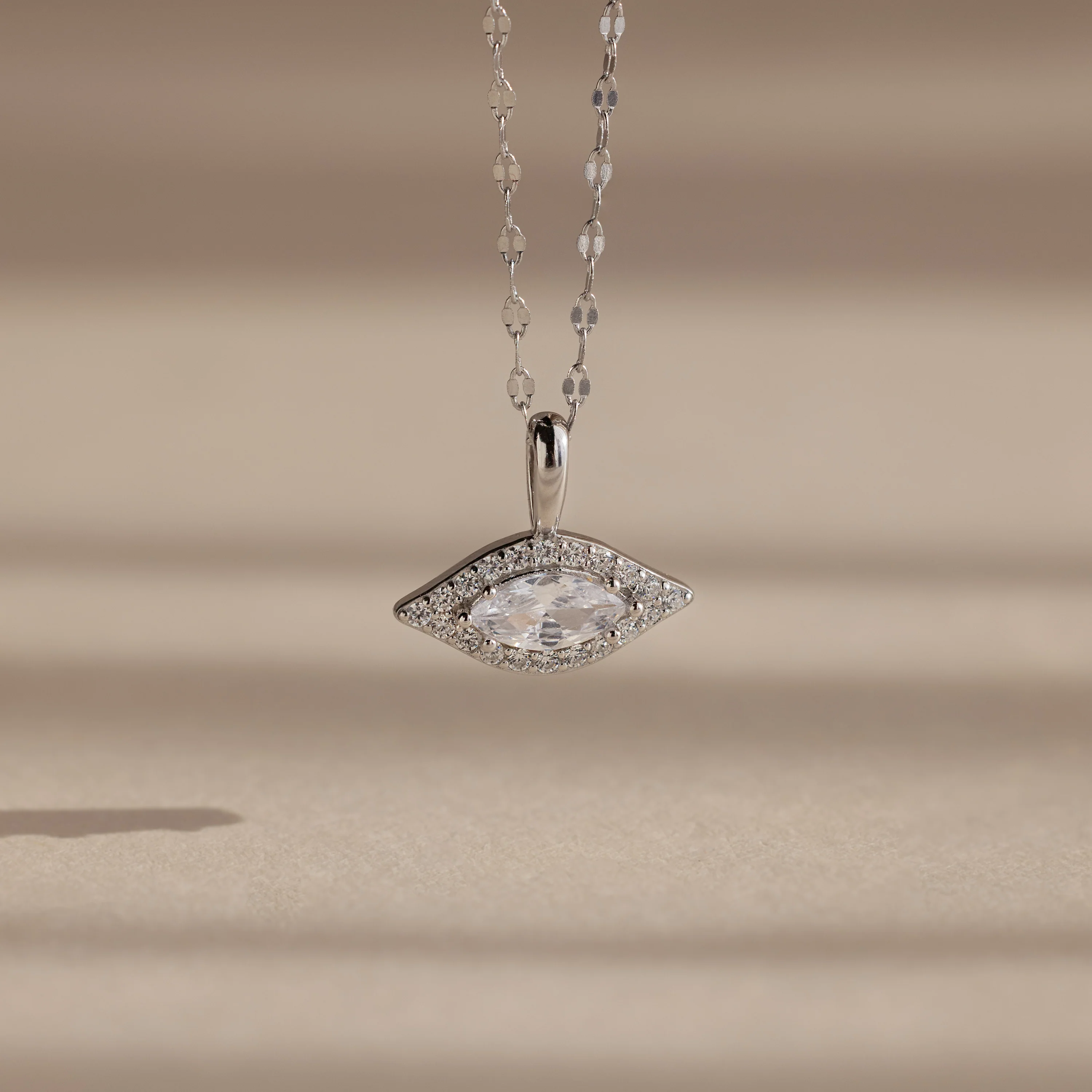 Pave Evil Eye Charm in Silver - Image 3