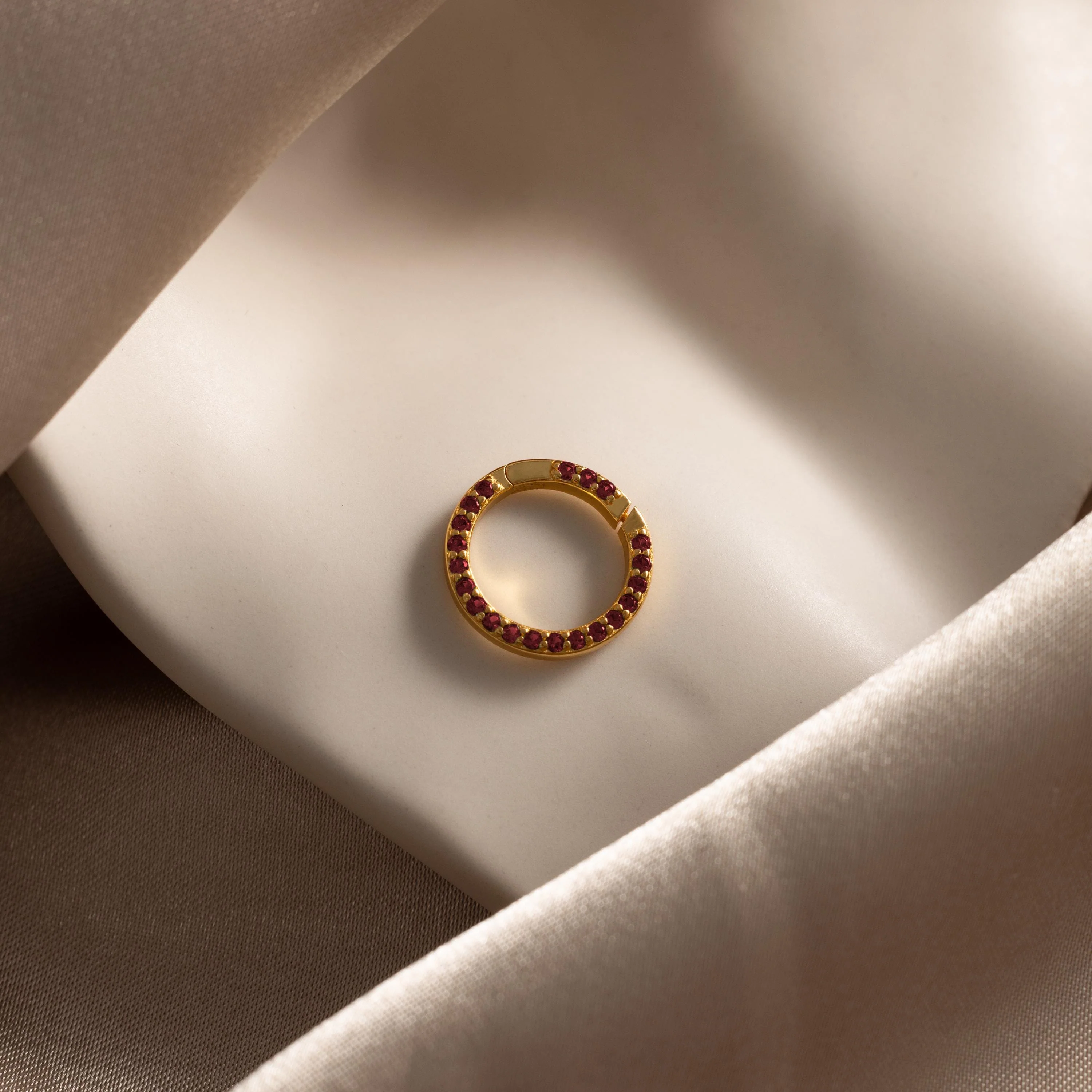 Pave Garnet Charm Clip
