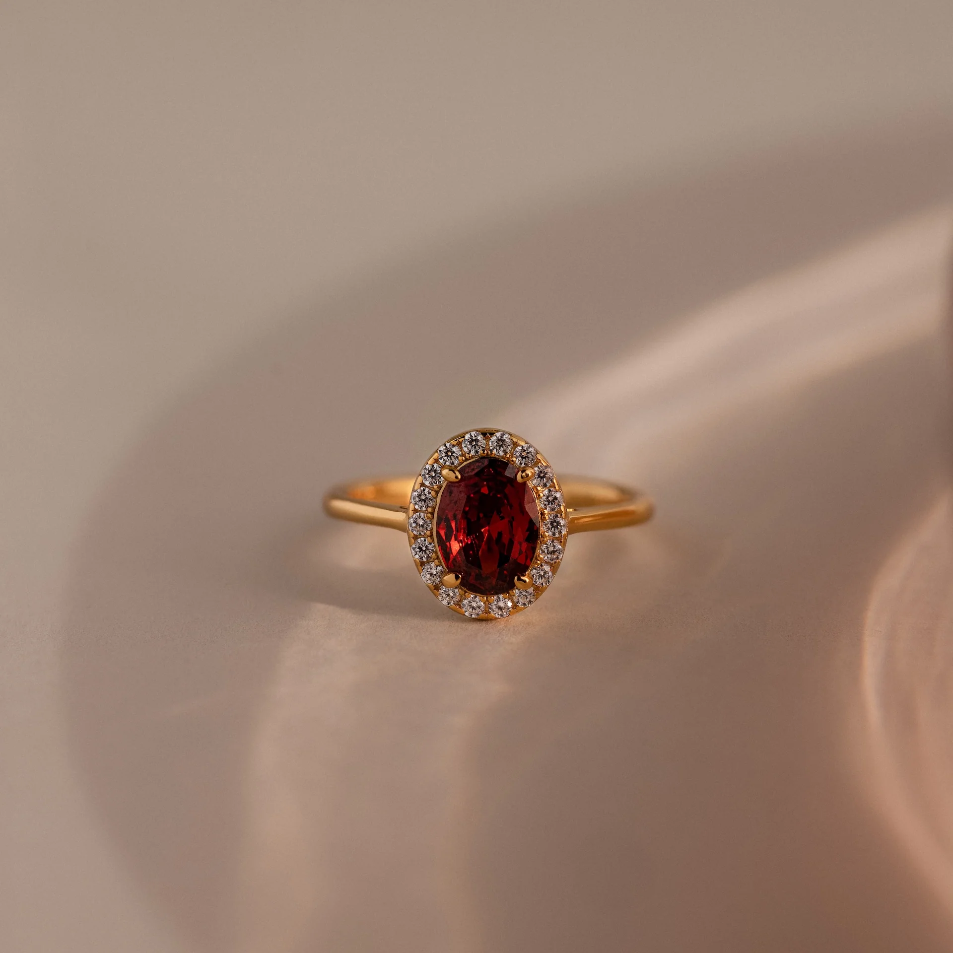 Pave Garnet Ring