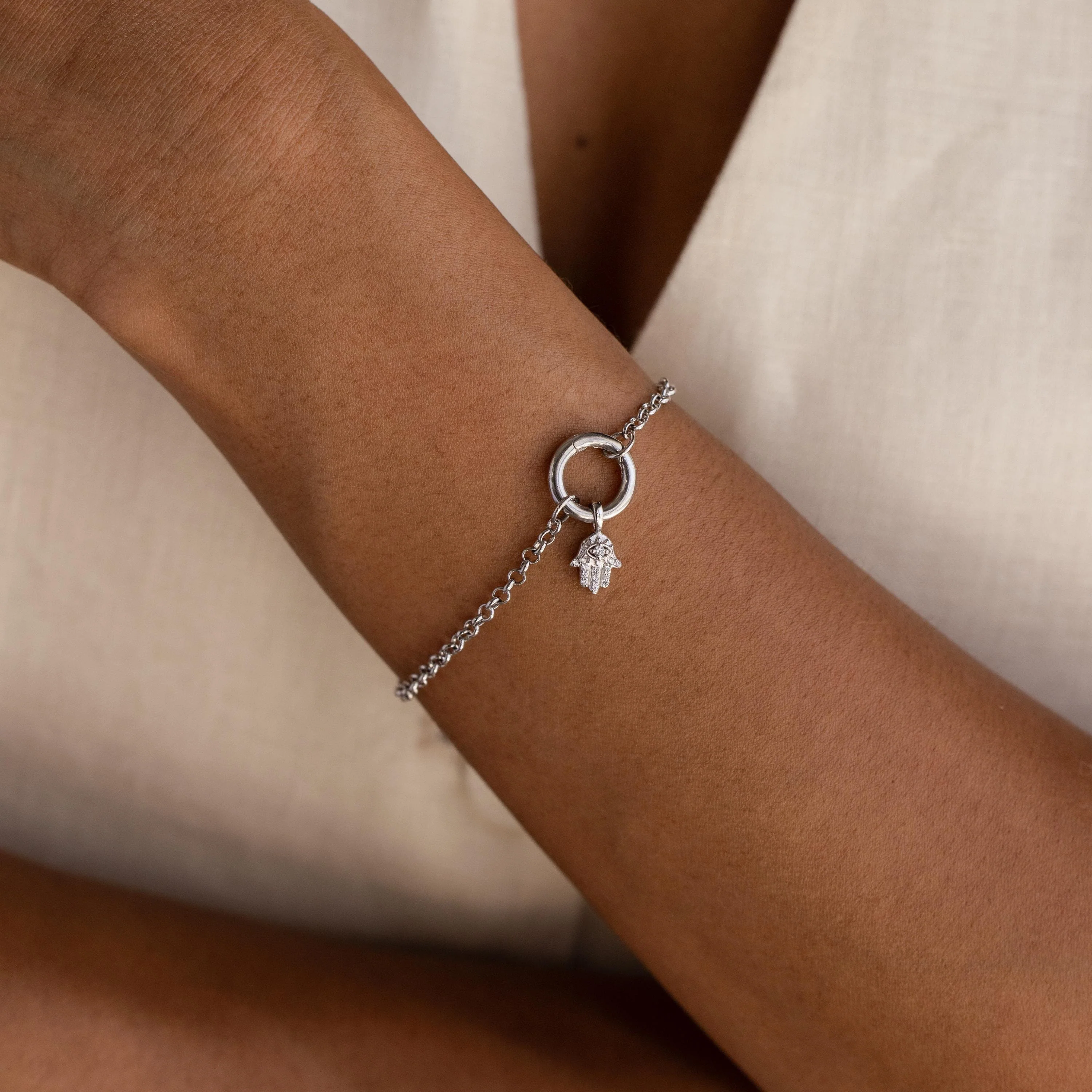 Pave Hamsa Hand Charm - Image 4