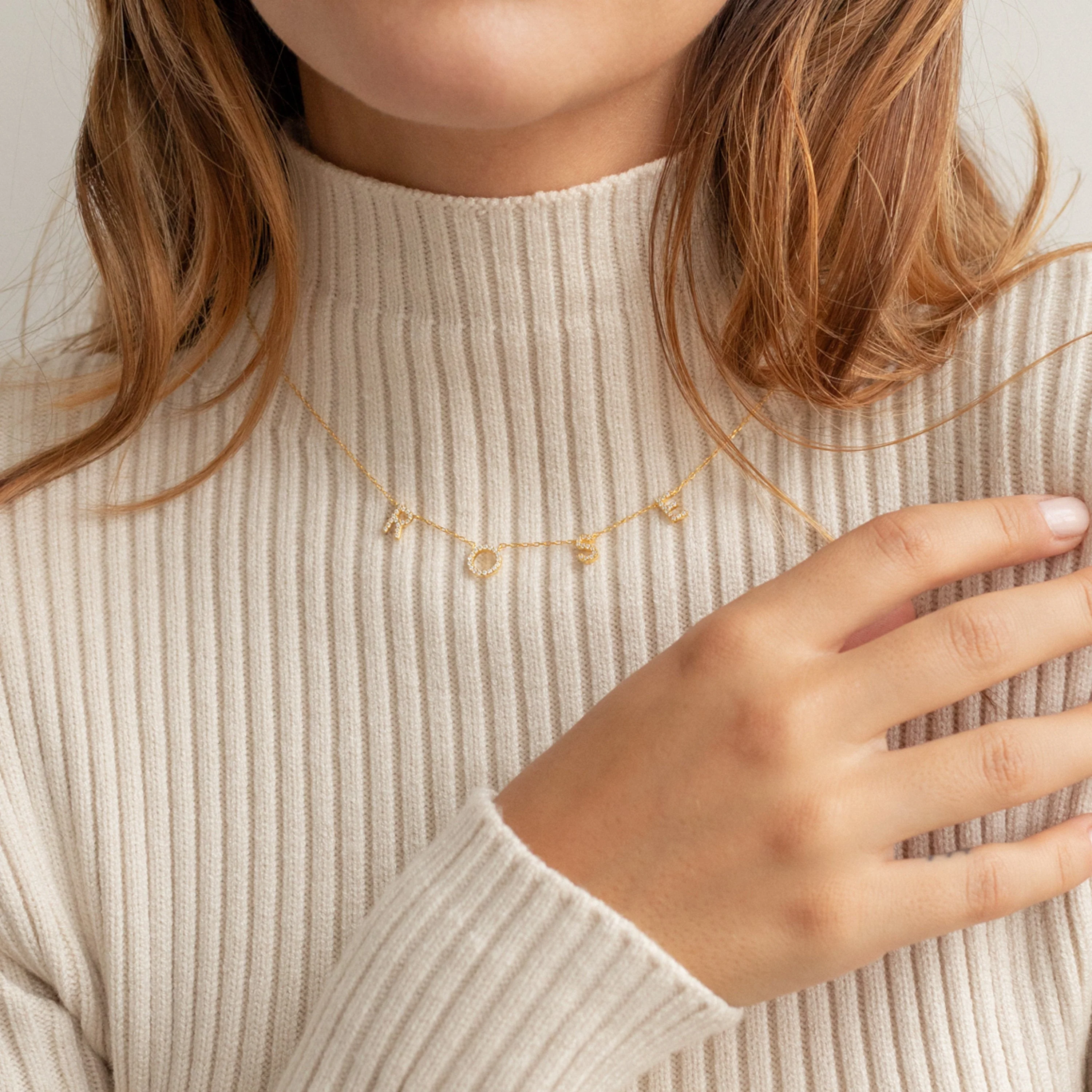 Pave Letter Necklace - Image 2