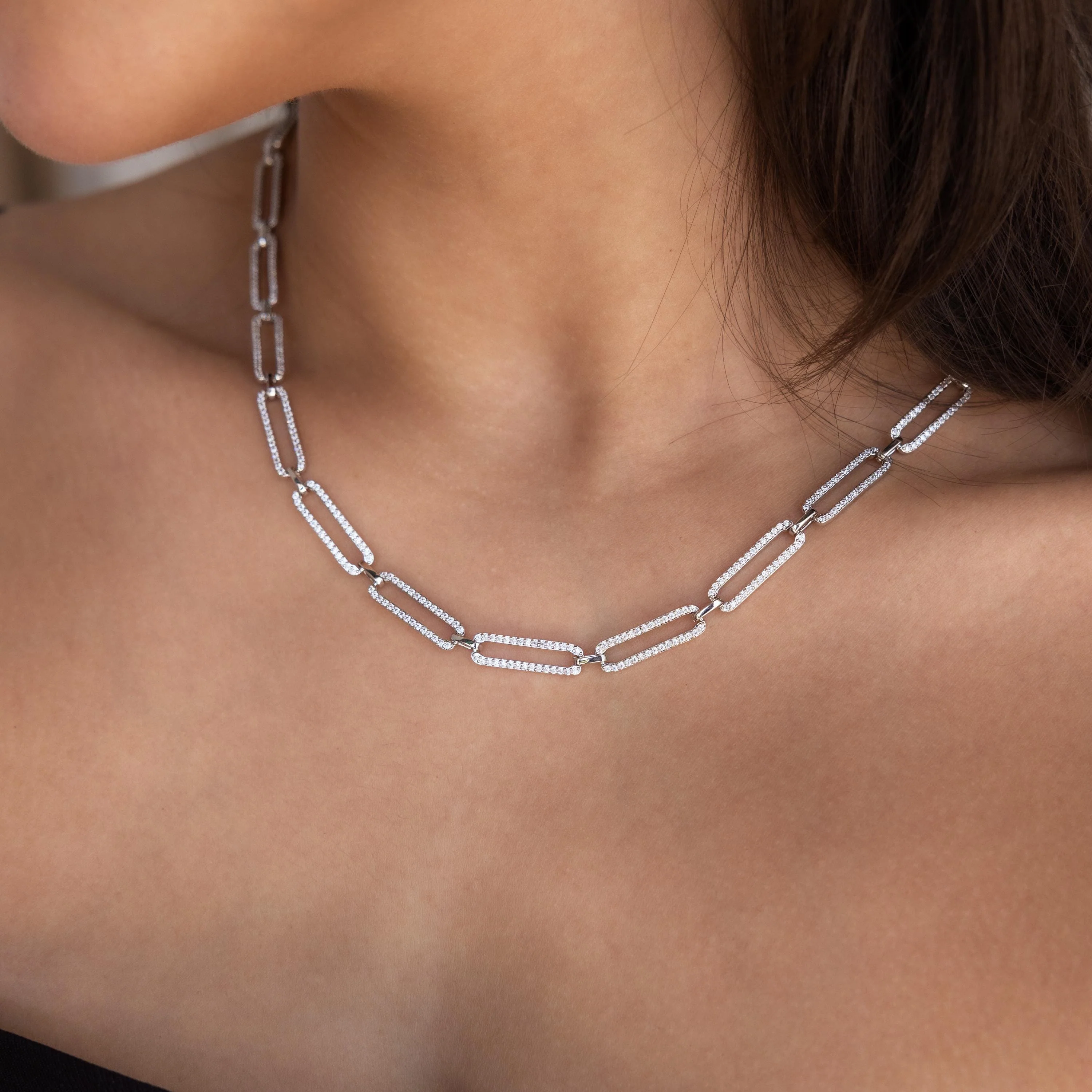 Pave Link Chain Necklace - Image 8