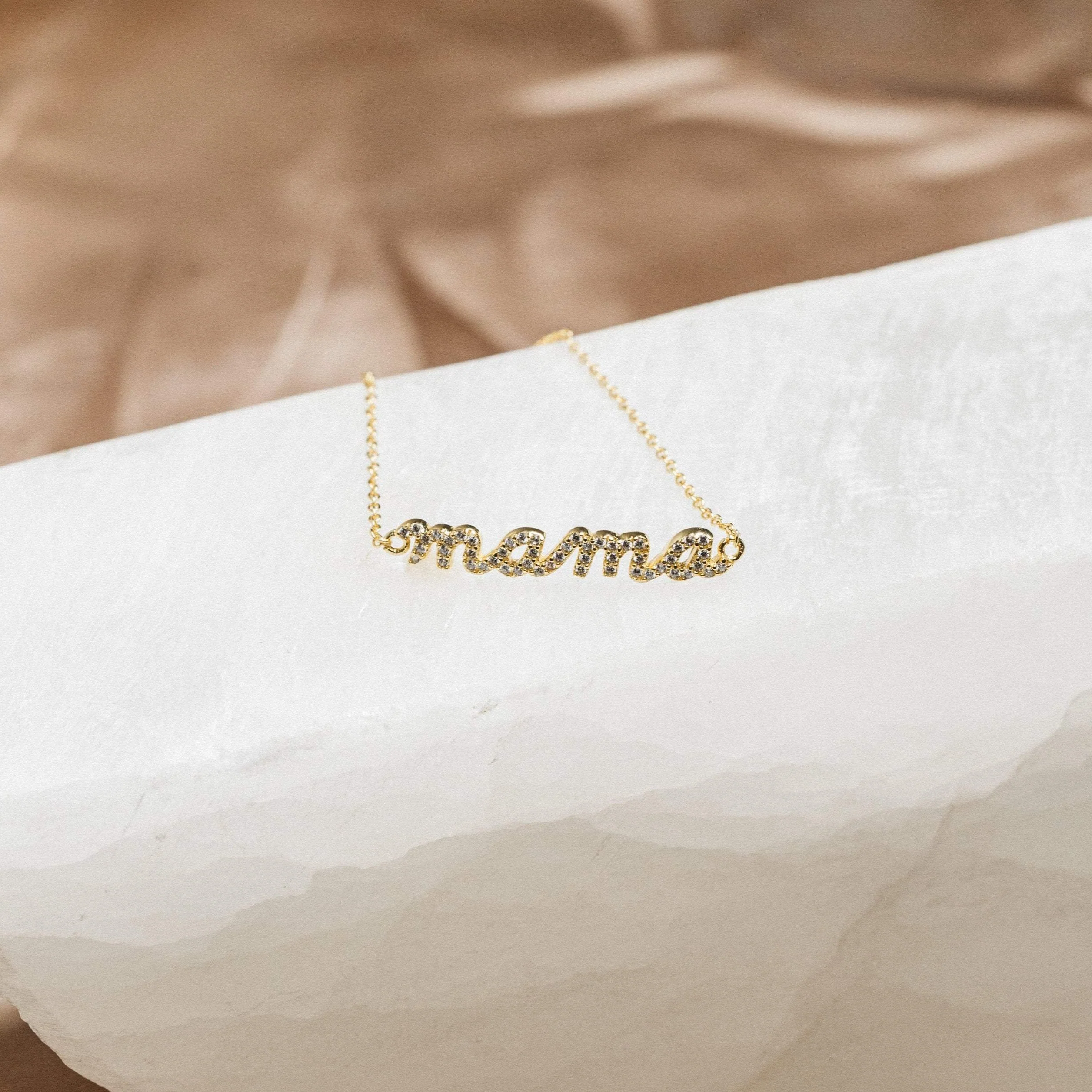 Pave Mama Script Bracelet - Image 3