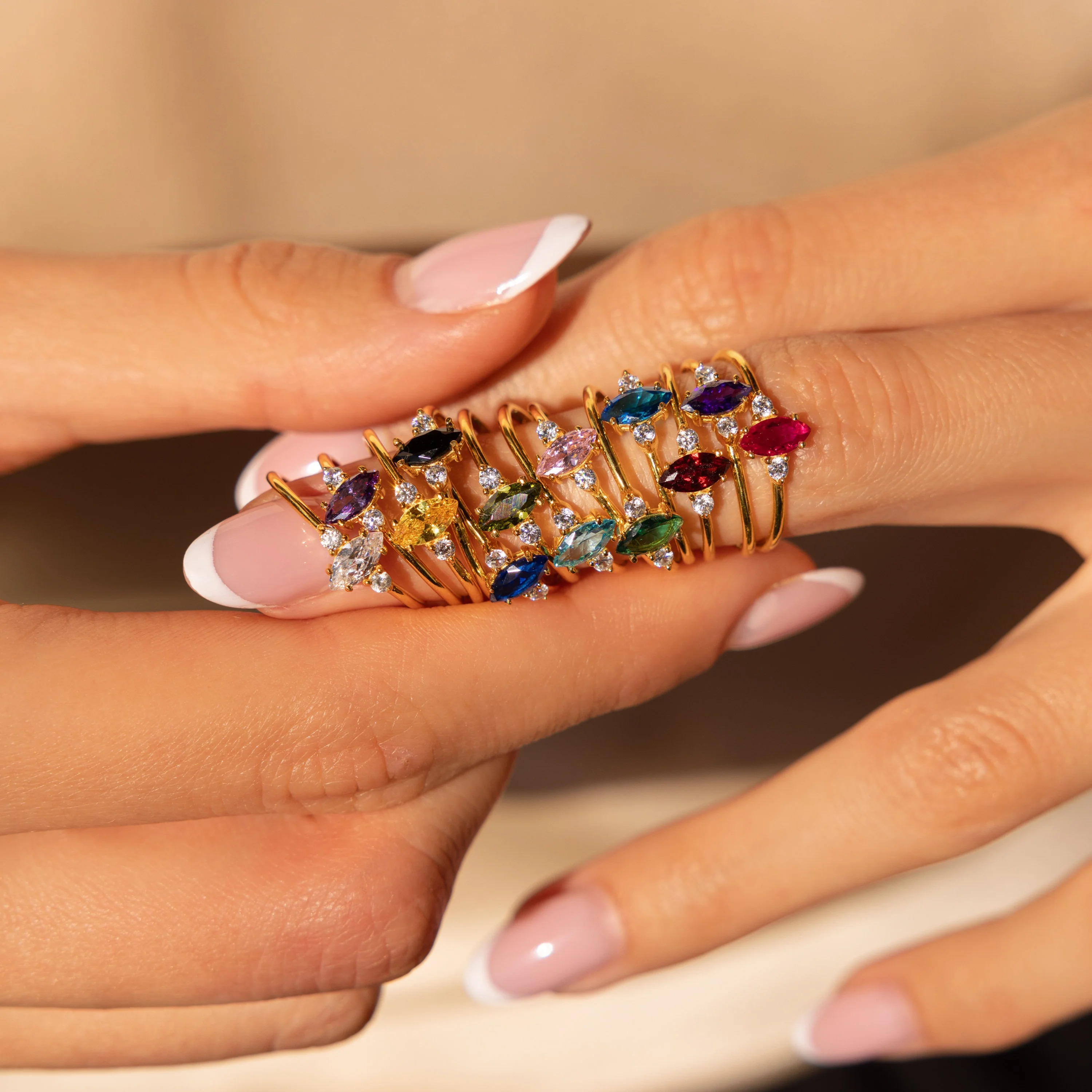 Pave Marquise Birthstone Ring - Image 5