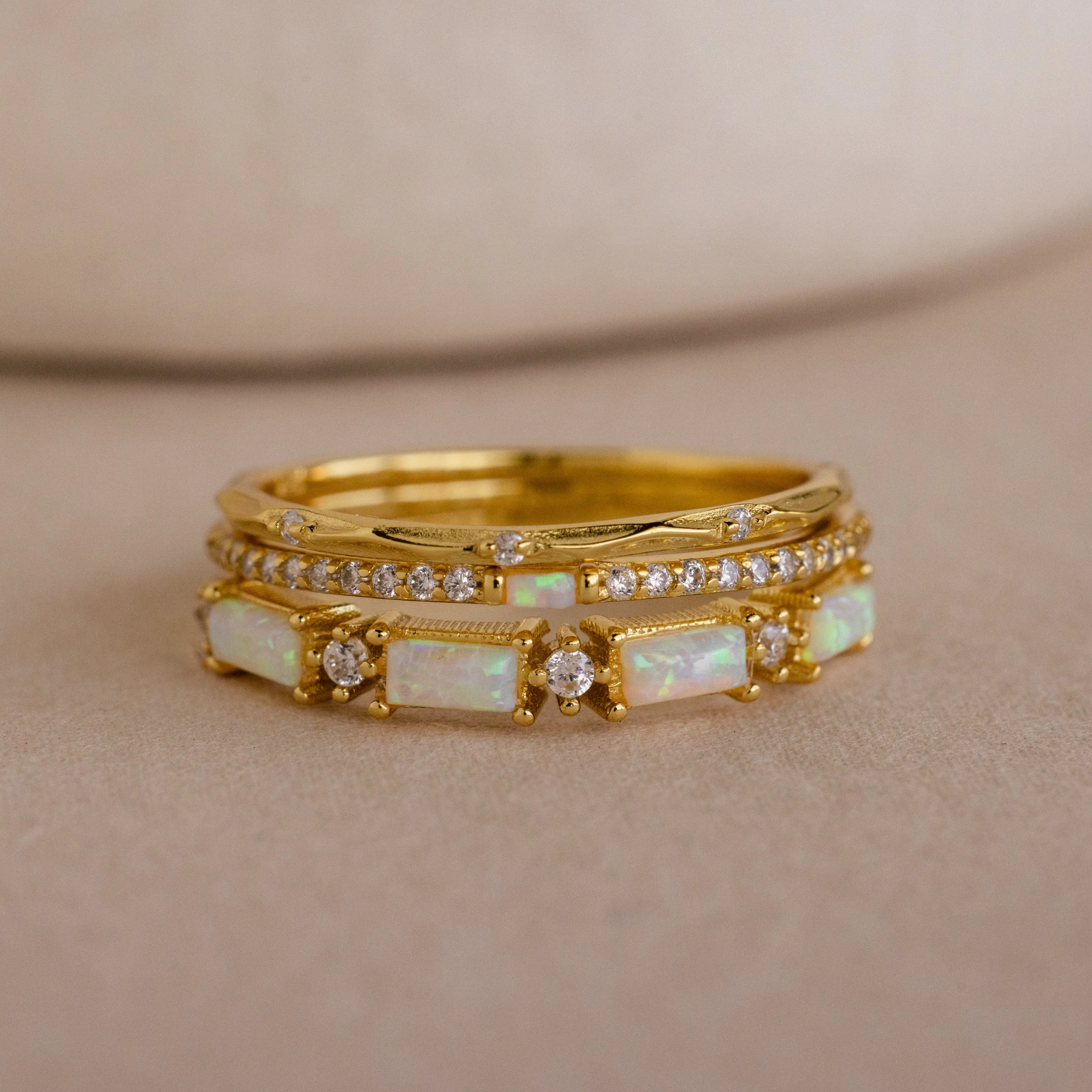 Pave Opal Ring Set in 18K Gold - Image 5