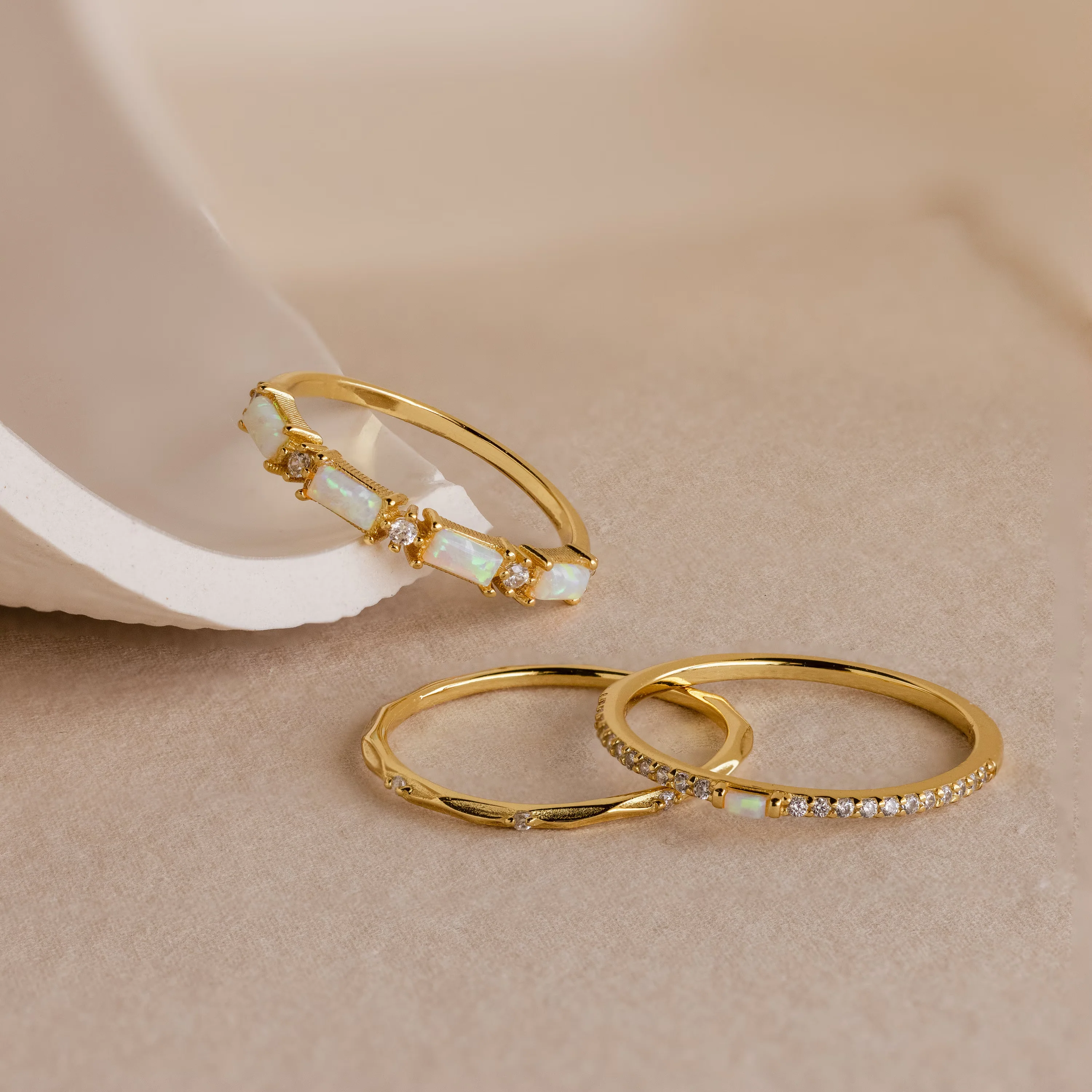 Pave Opal Ring Set - Image 8