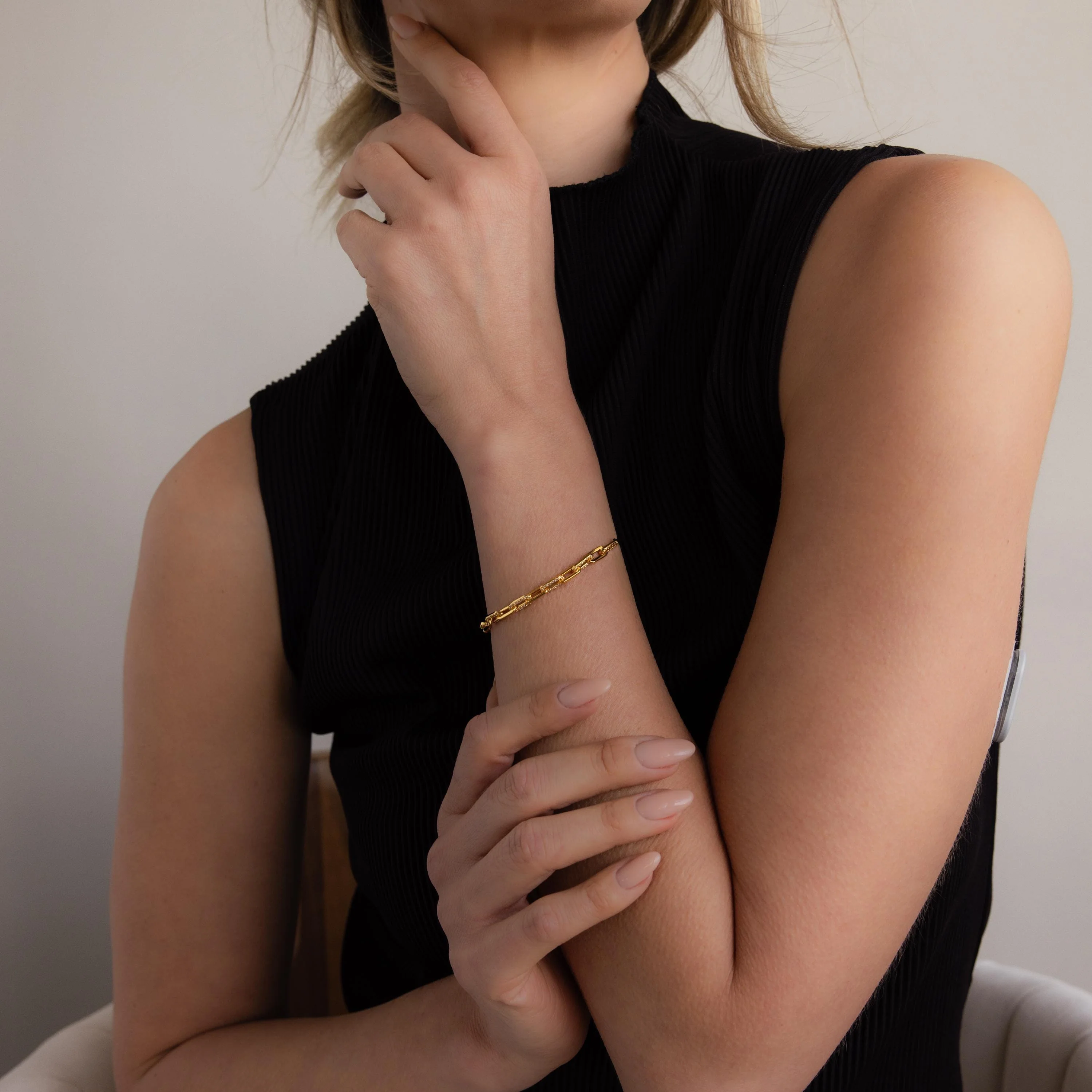 Pave Paperclip Chain Bracelet - Image 8