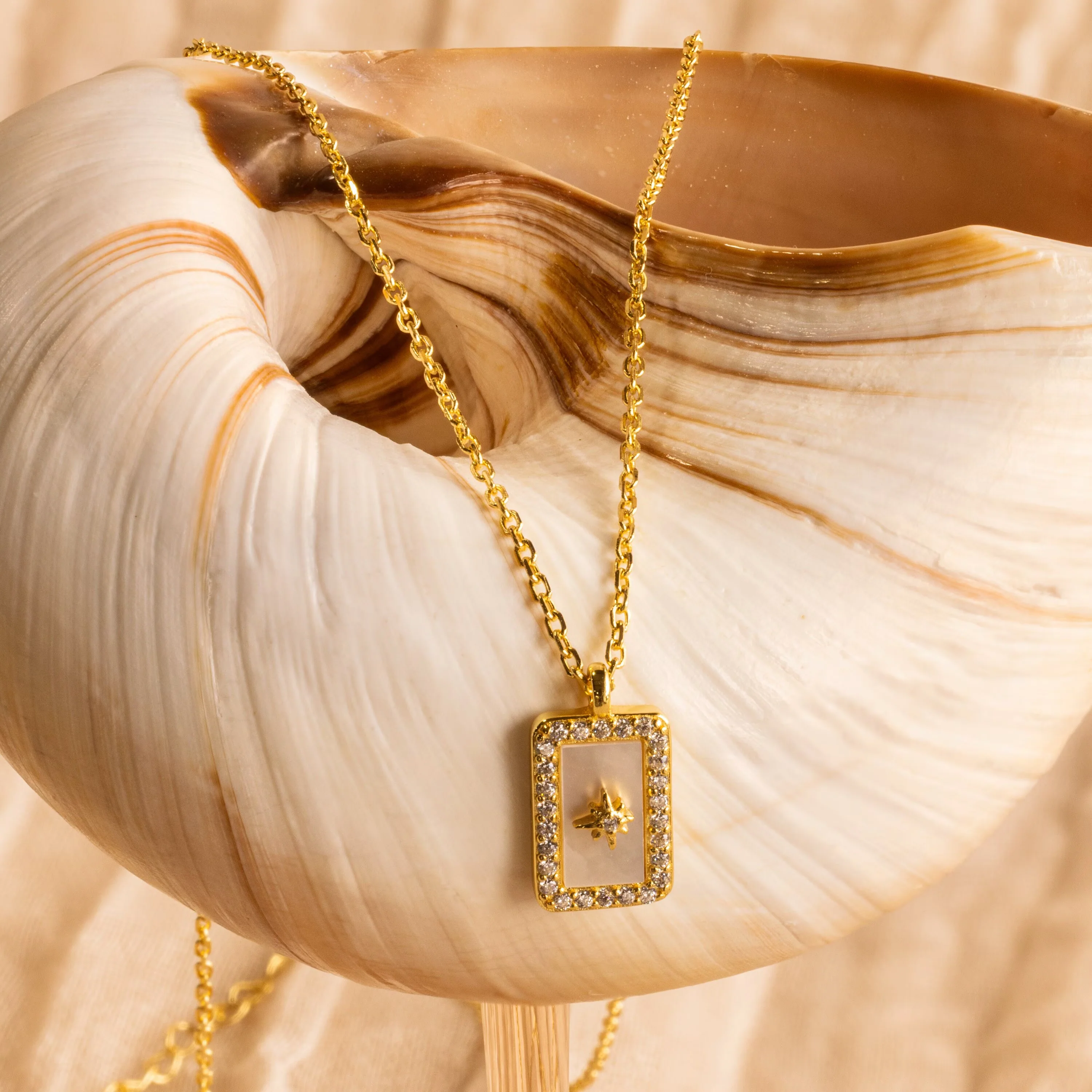 Pave Pearl North Star Necklace - Image 2