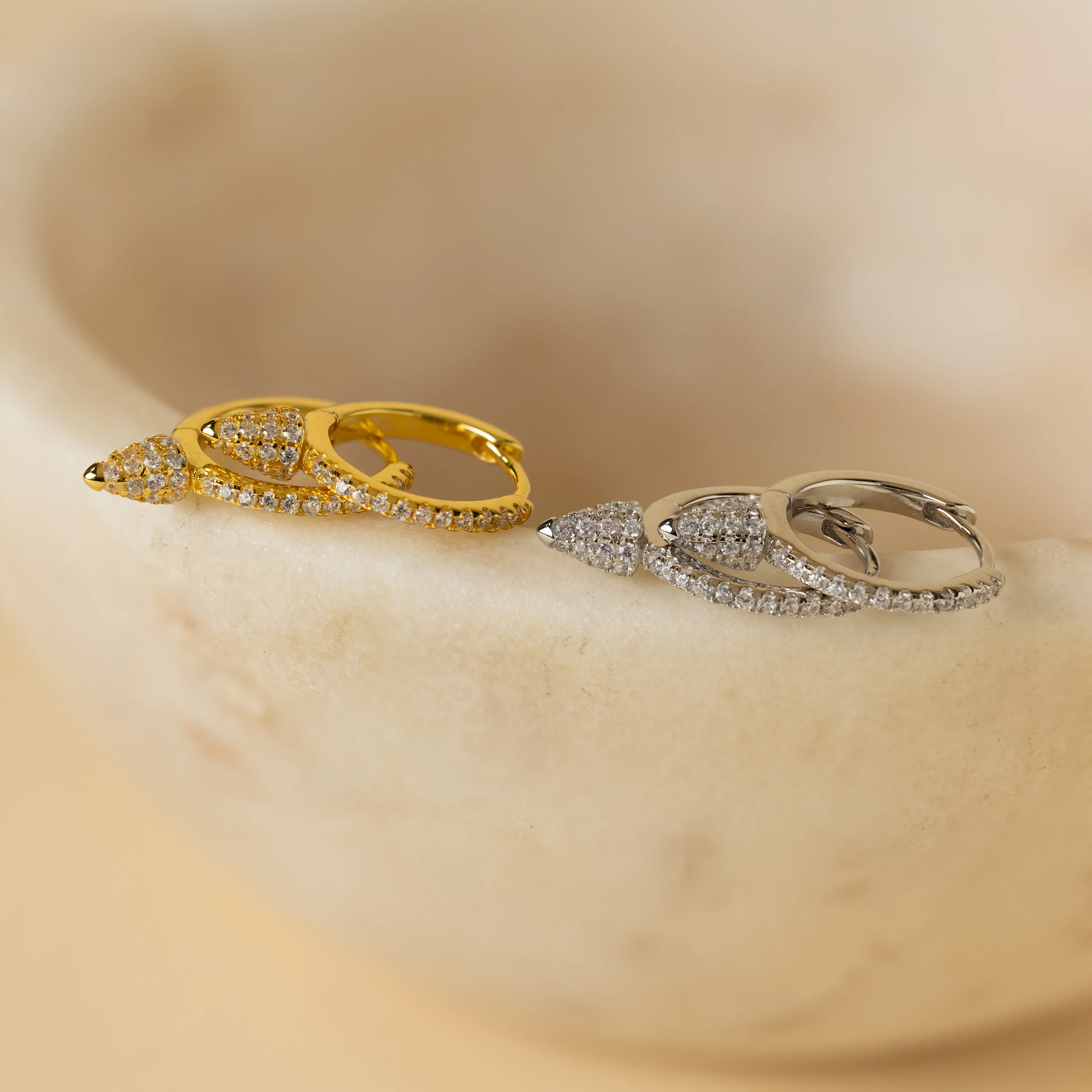 Pave Spike Huggies - Image 6