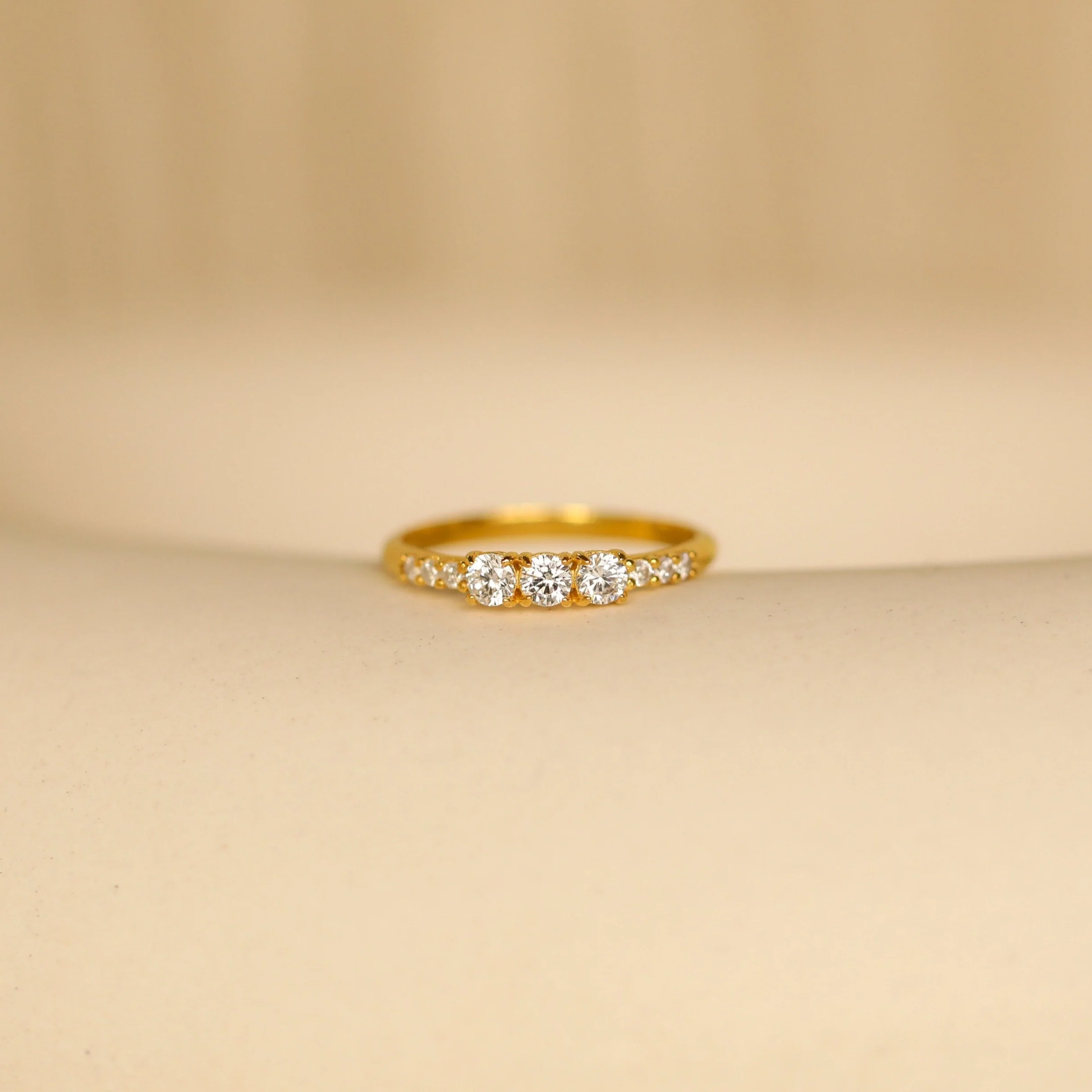 Pave Triple Birthstone Ring - Image 7
