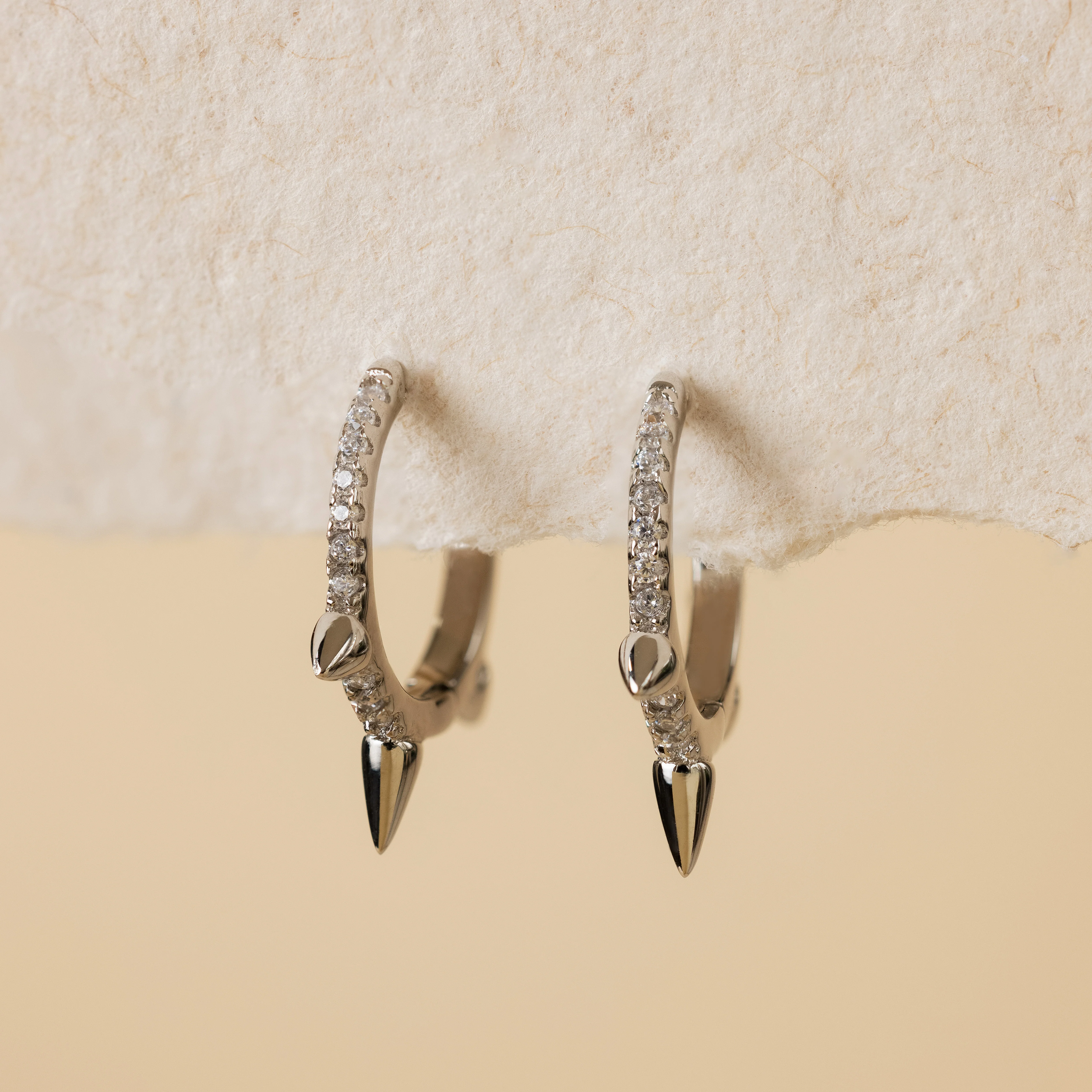 Pave Triple Spike Huggies - Image 7