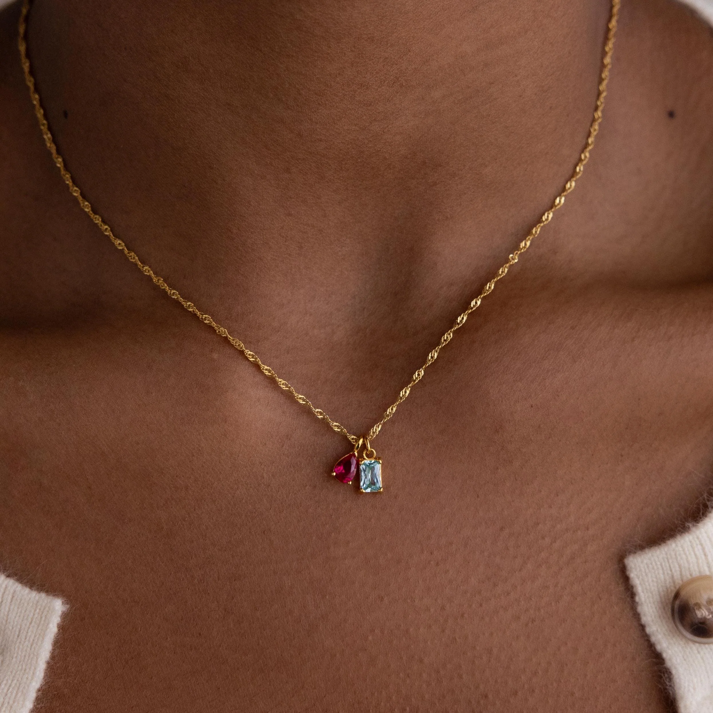 Pear & Baguette Birthstone Charm Set - Image 3