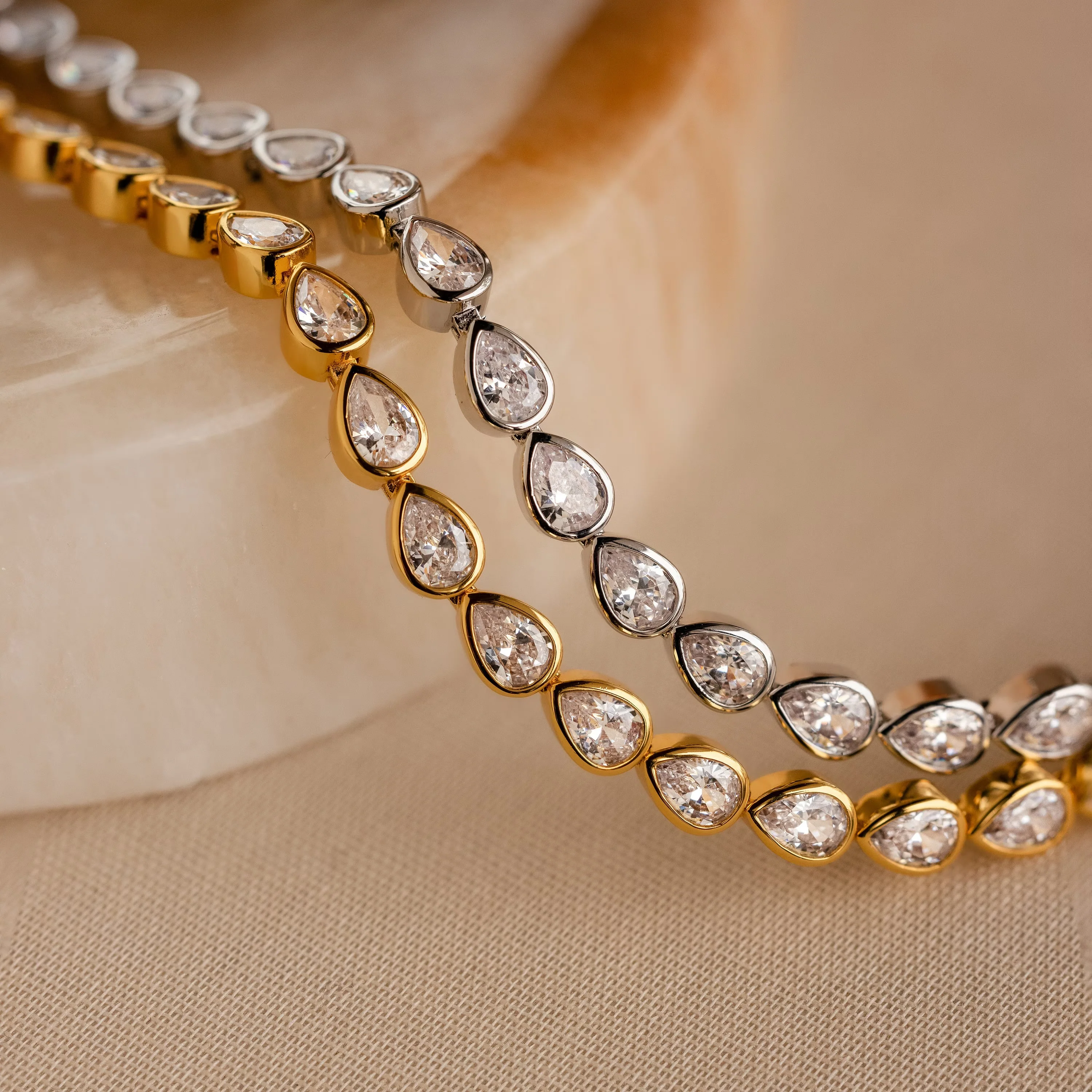 Pear Diamond Tennis Bracelet - Image 5