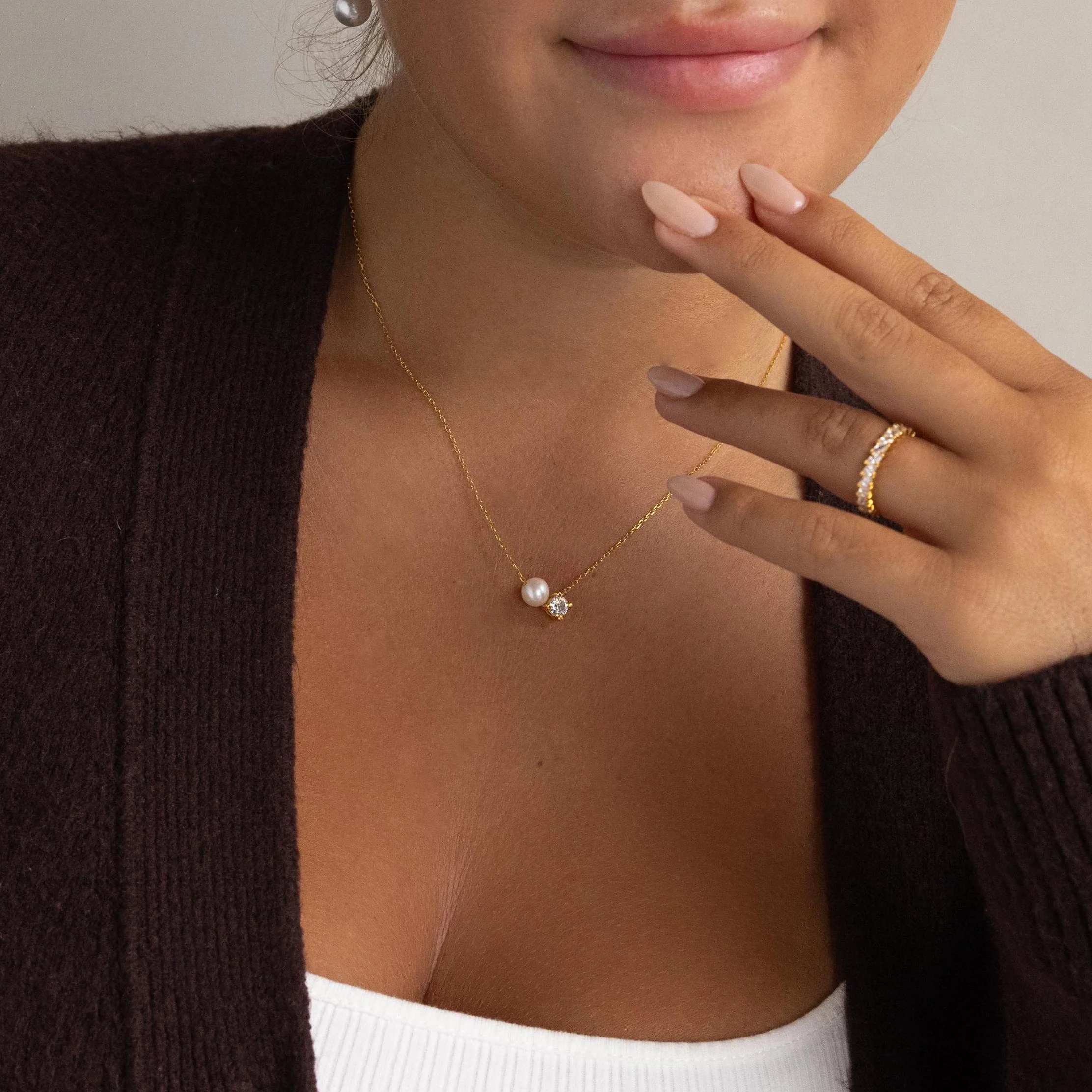 Pearl & Birthstone Necklace - Image 5