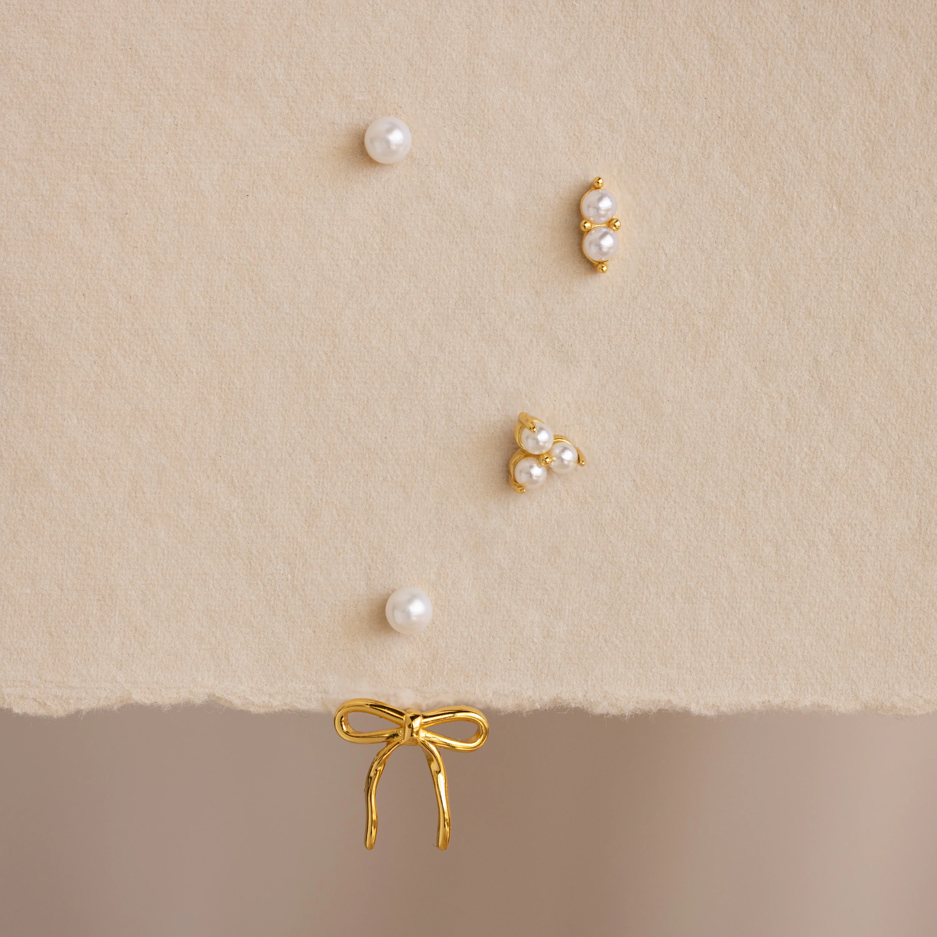 Pearl & Bow Ear Jackets in 18K Gold - Image 7