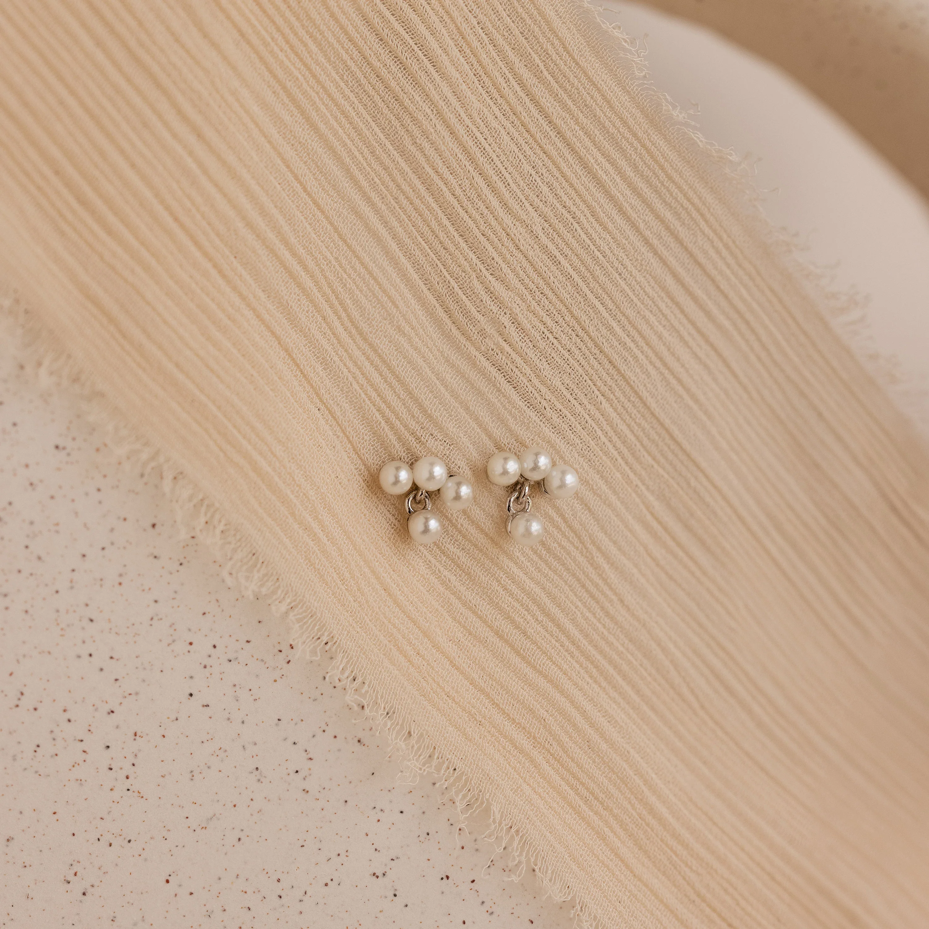 Pearl Cluster Drop Studs - Image 3
