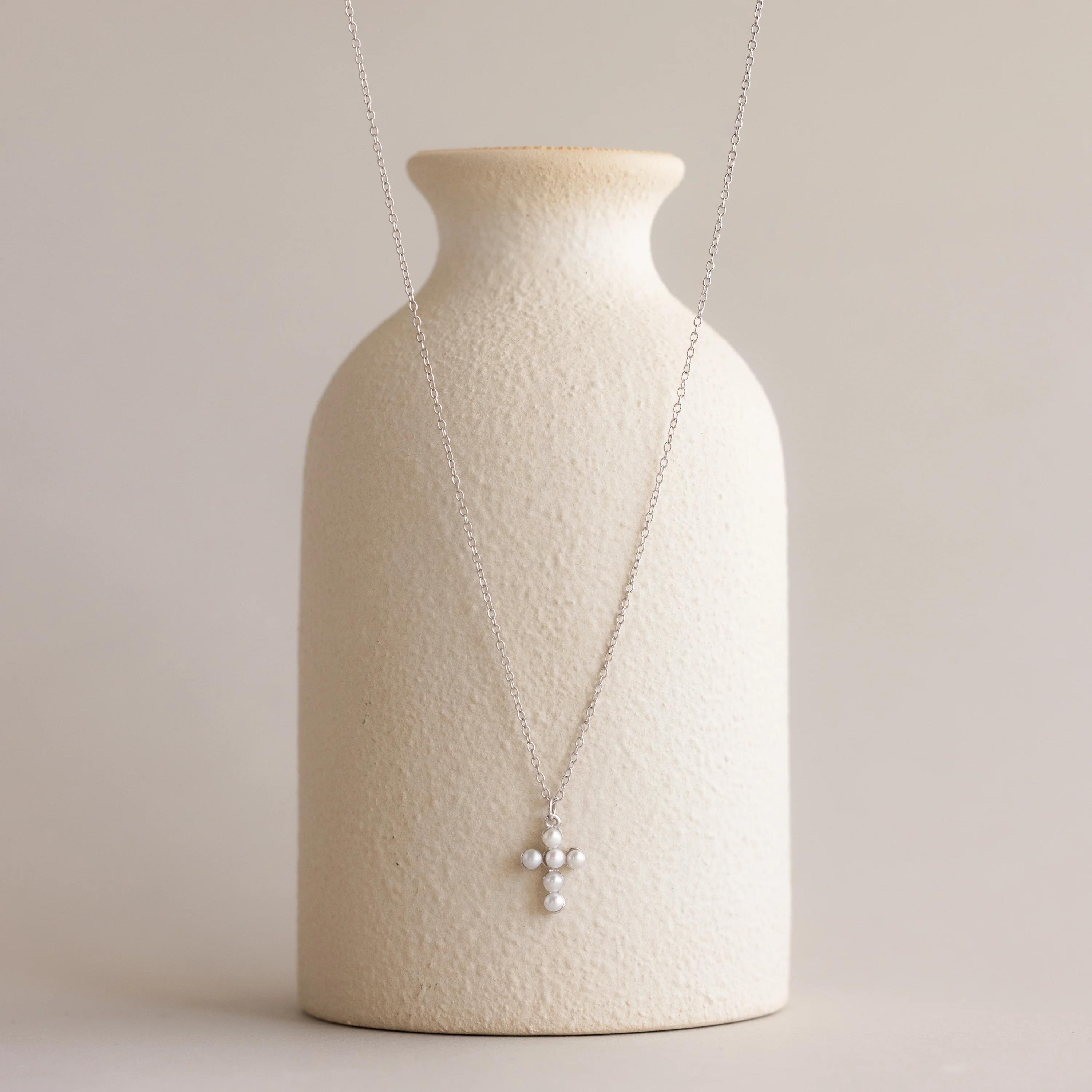 Pearl Cross Necklace - Image 2