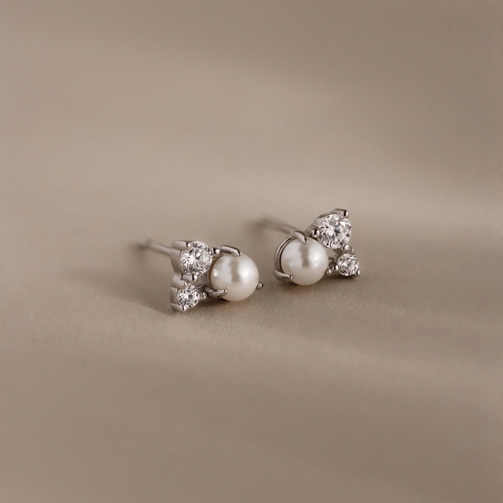 Pearl Diamond Cluster Studs - Image 2