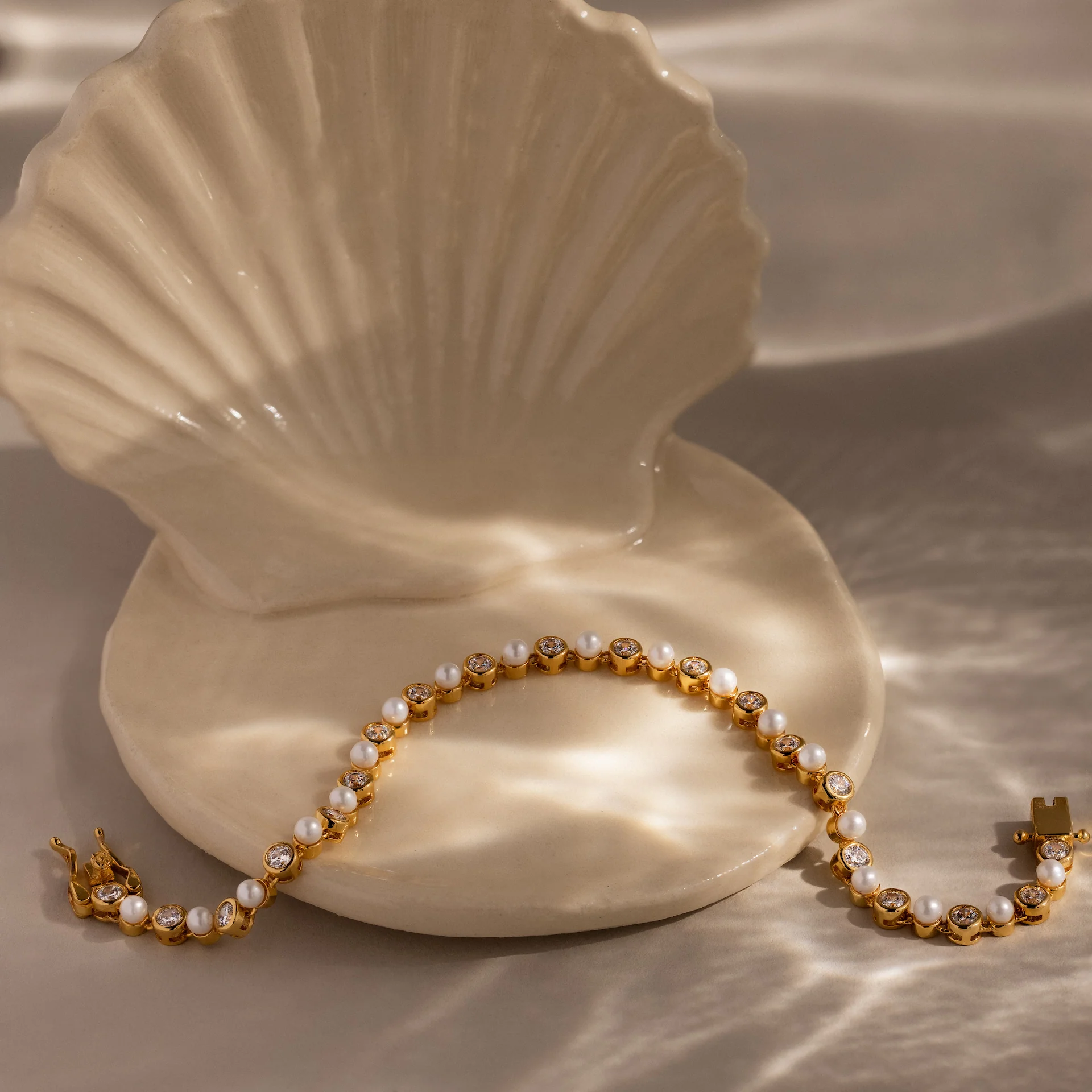 Pearl & Diamond Tennis Bracelet - Image 7