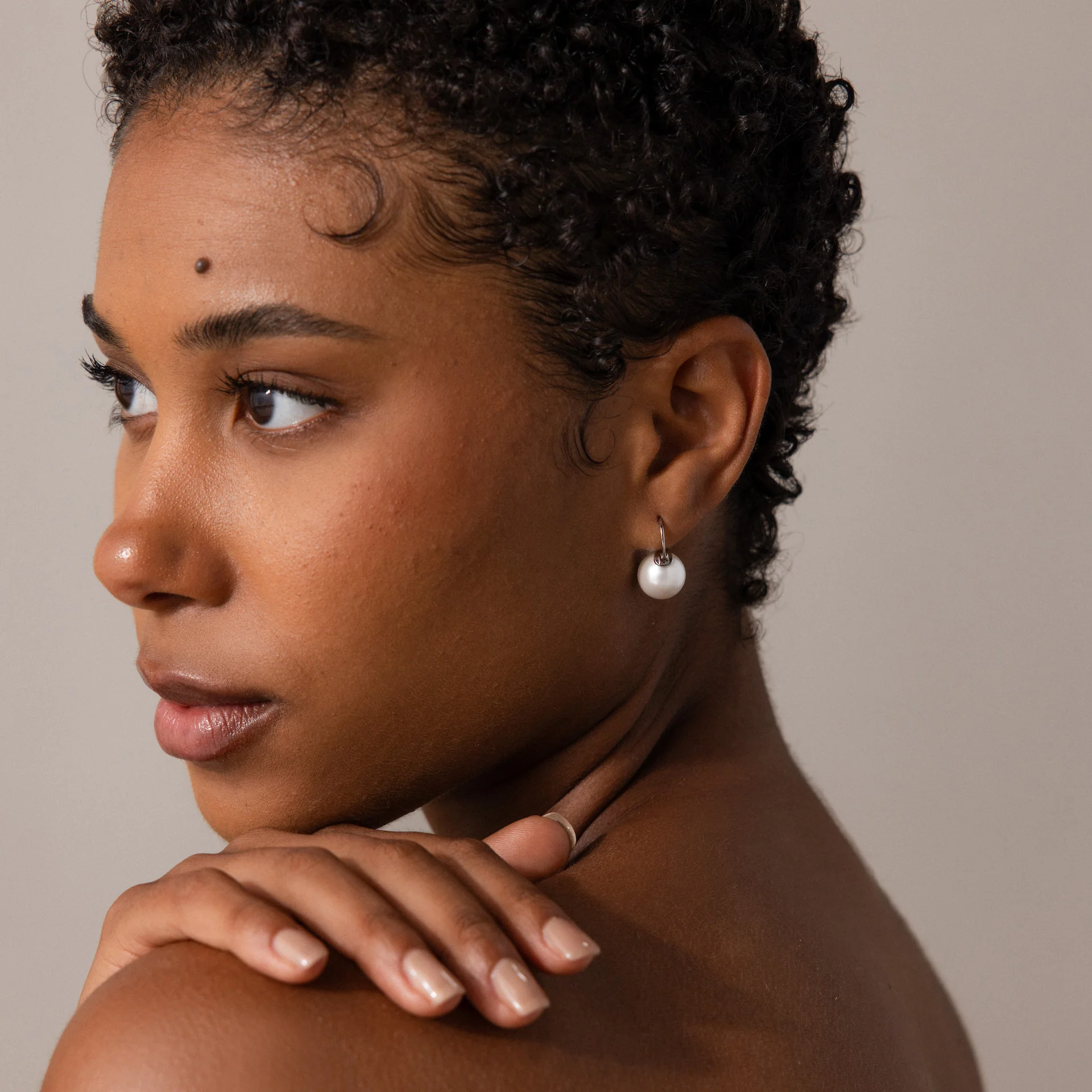 Pearl Dome Drop Earrings - Image 5
