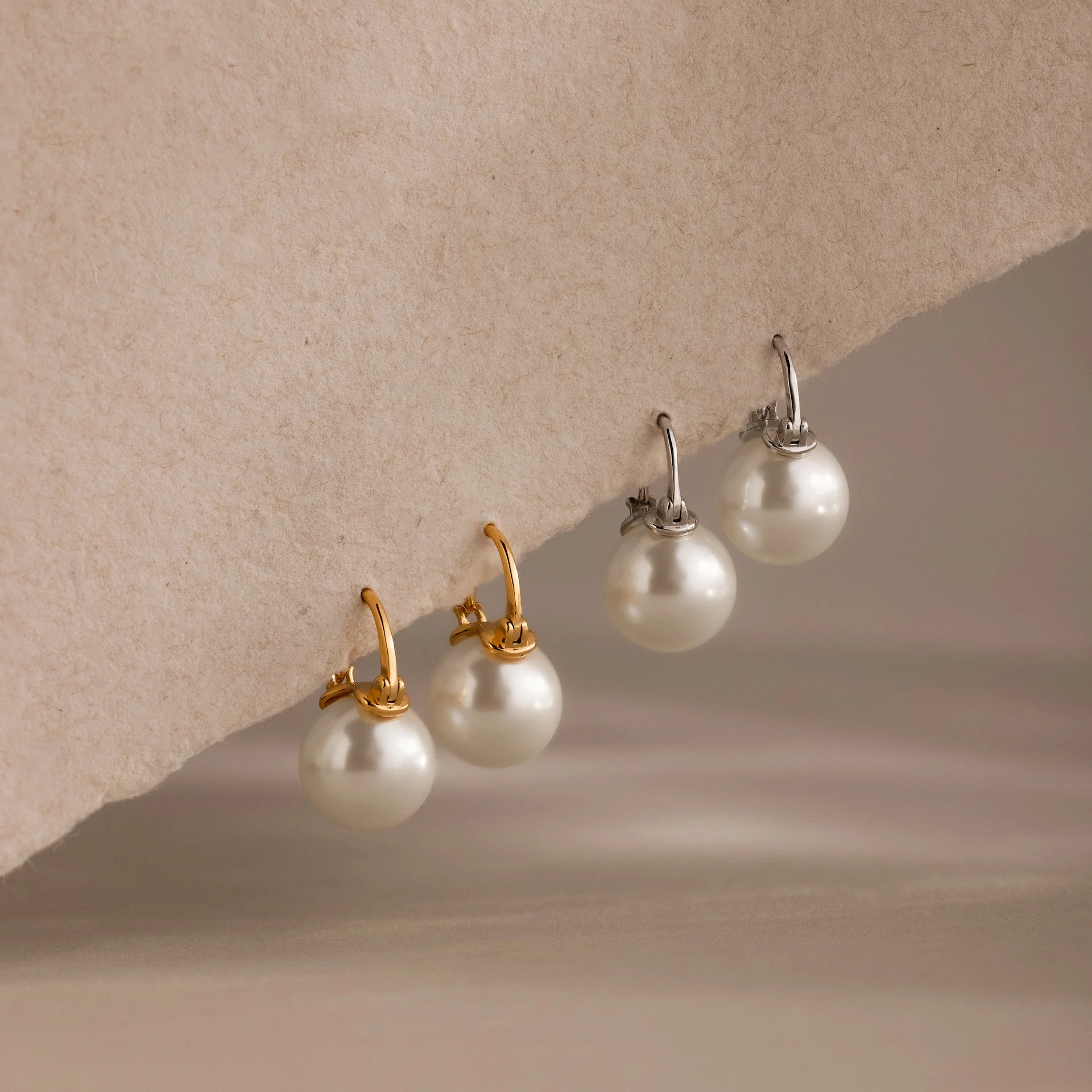 Pearl Dome Drop Earrings - Image 6