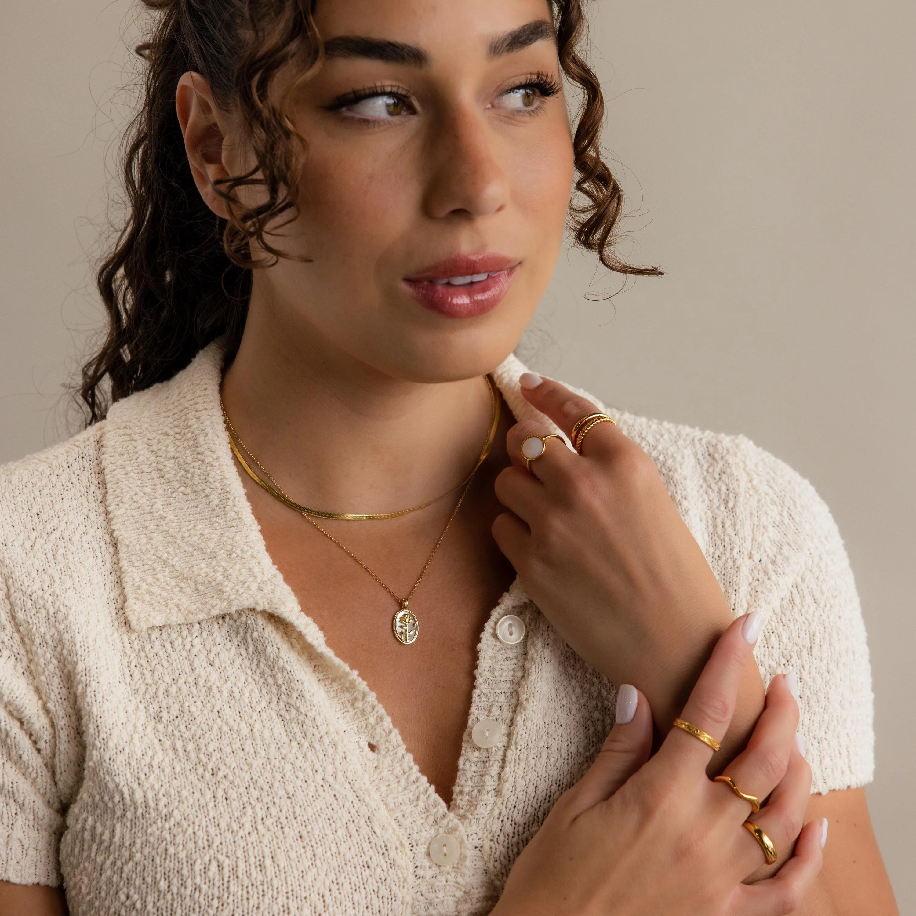Pearl Flower Birthstone Necklace - Image 6