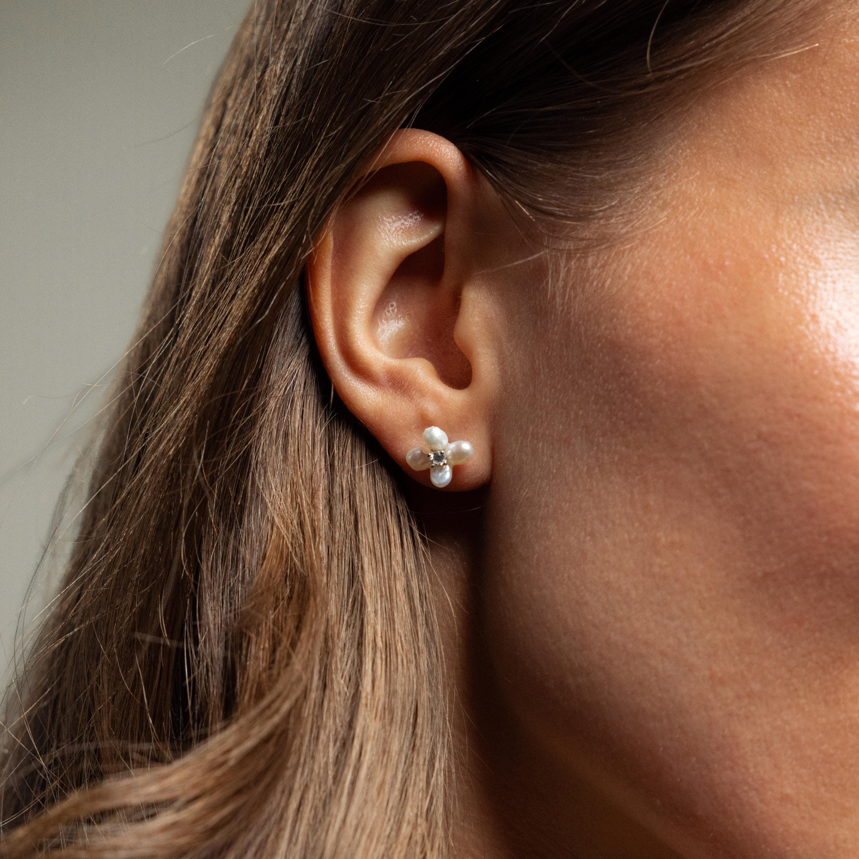 Pearl Flower Studs - Image 4