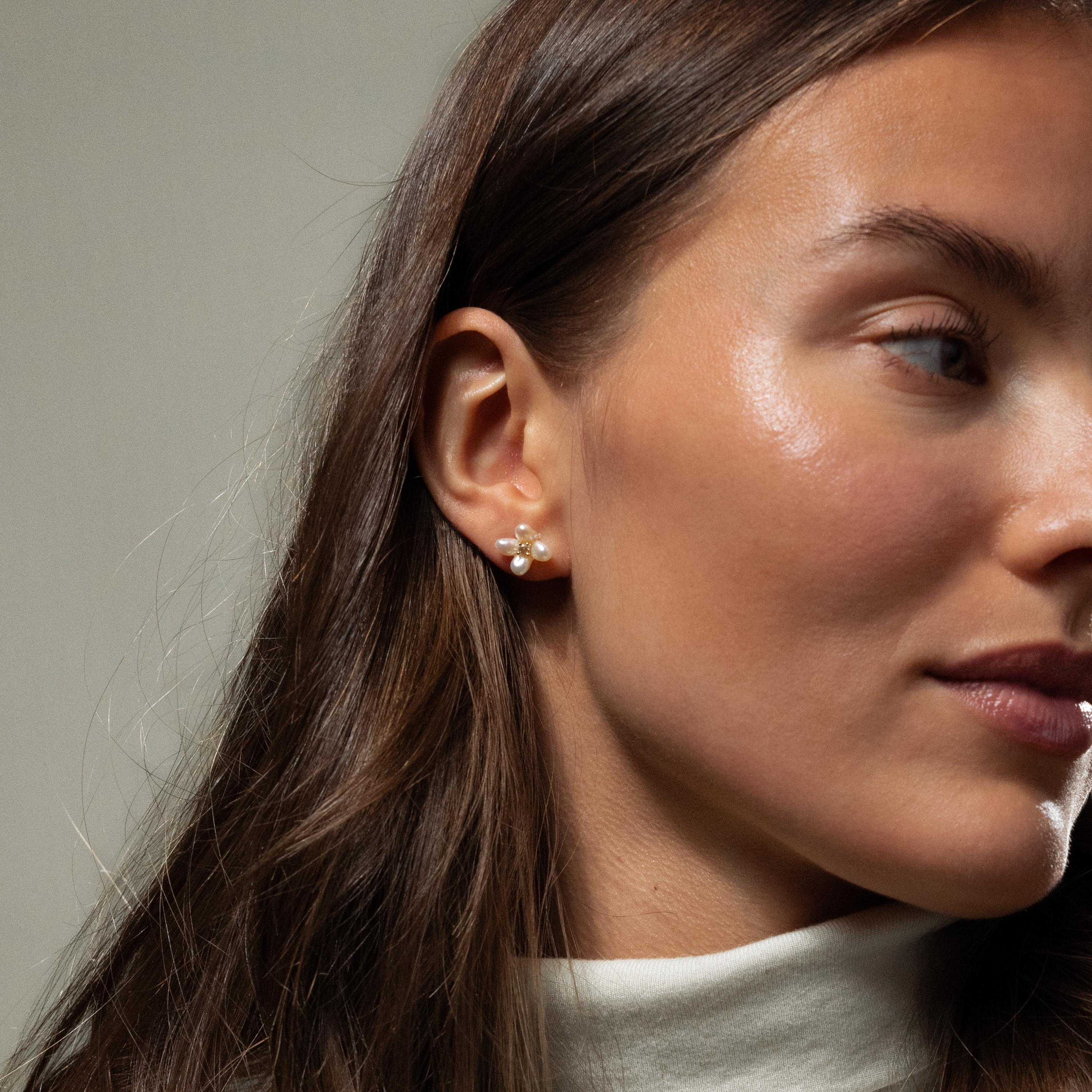 Pearl Flower Studs - Image 8