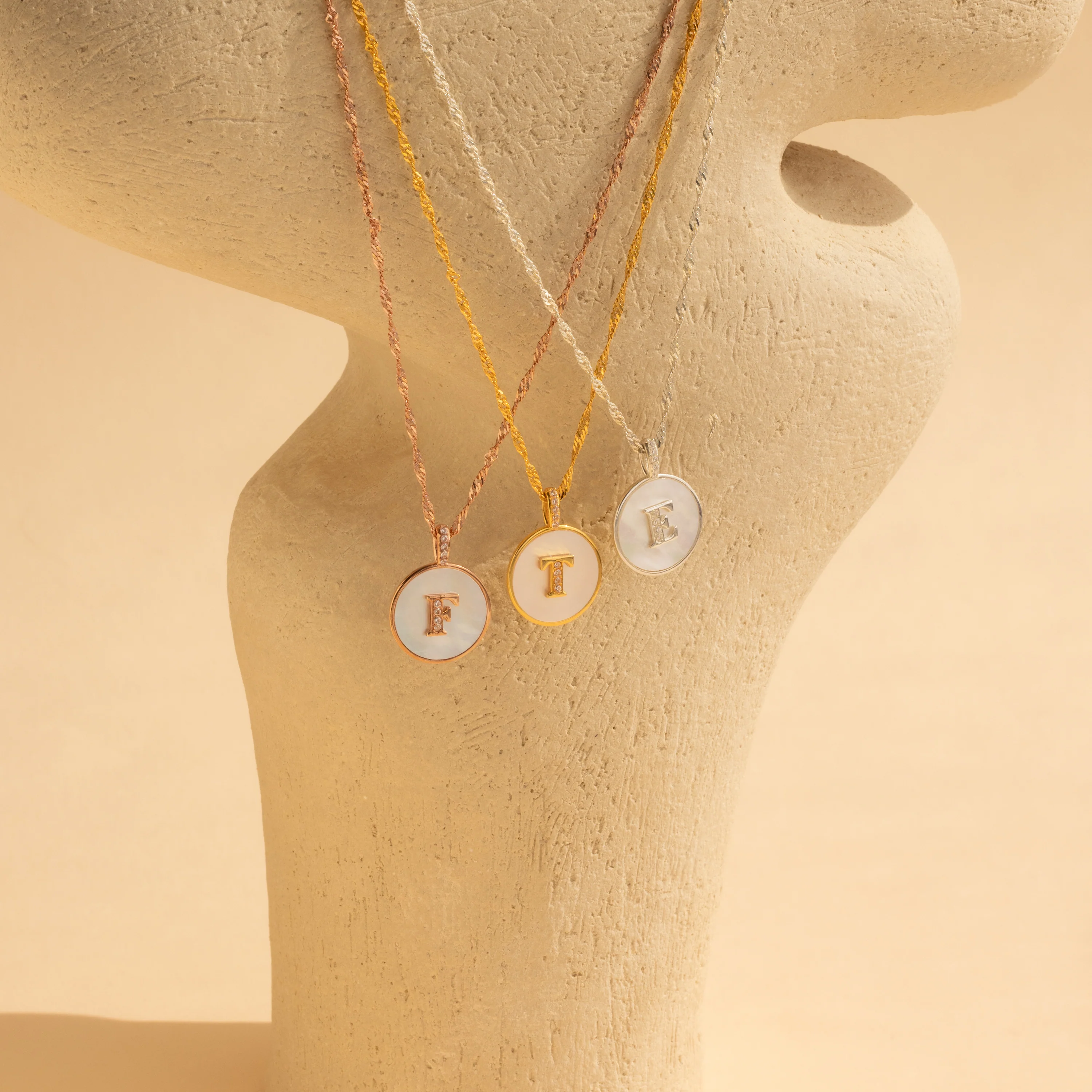 Pearl Initial Disc Necklace - Image 7